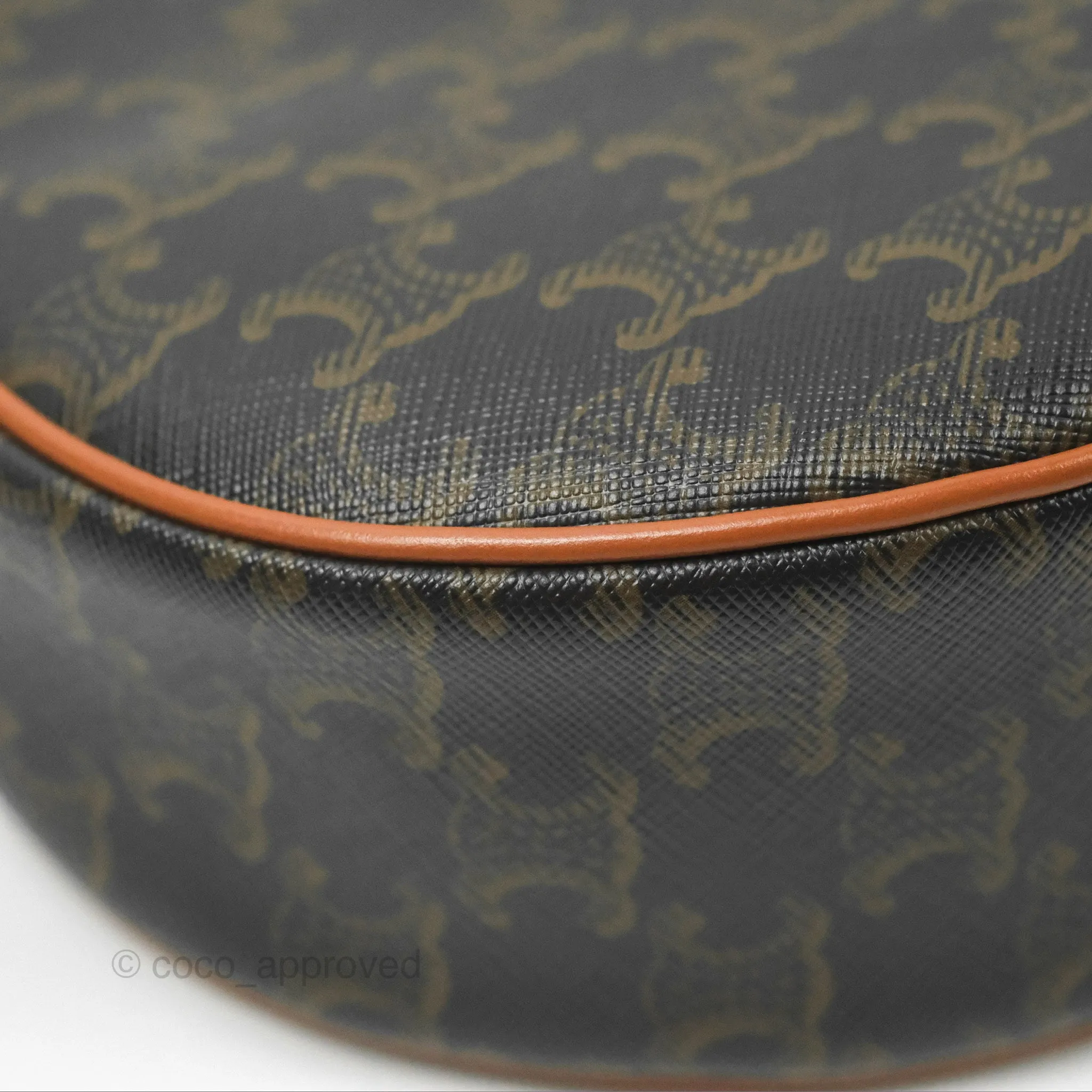 Celine Ava Bag In Triomphe Canvas Calfskin Tan