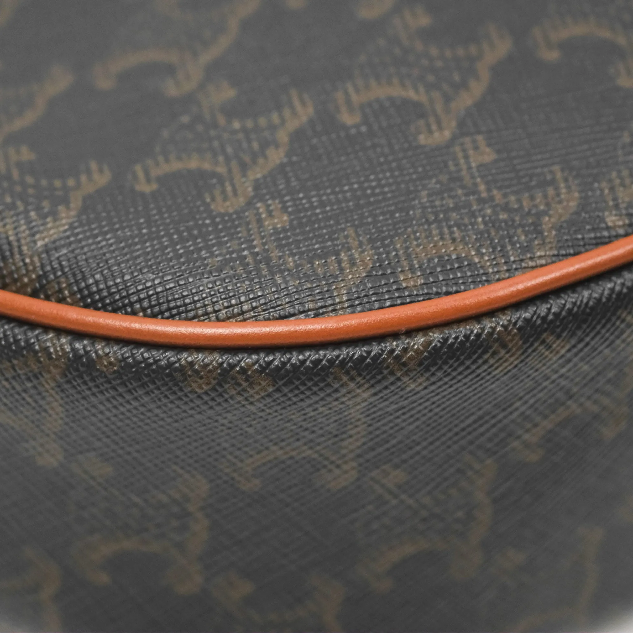 Celine Ava Bag In Triomphe Canvas Calfskin Tan