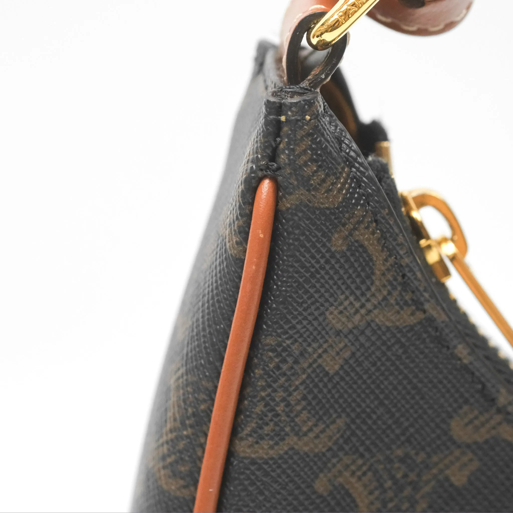 Celine Ava Bag In Triomphe Canvas Calfskin Tan
