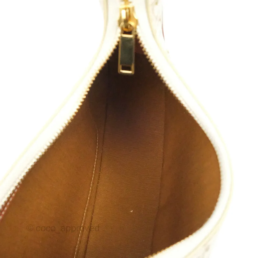 Celine Ava Bag In Triomphe Canvas Calfskin White