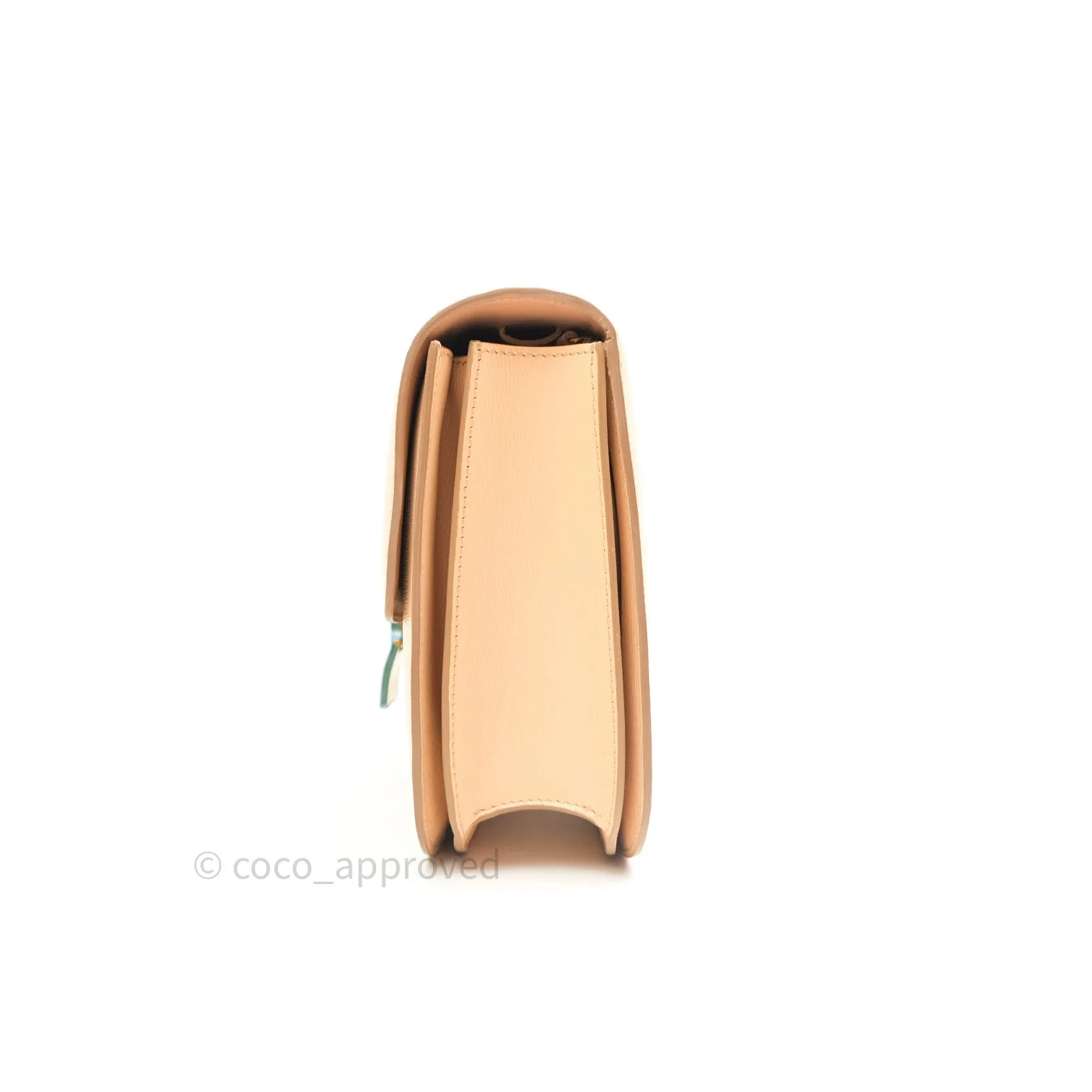 Celine Box Beige Liege Leather Medium Classic Box Gold Hardware