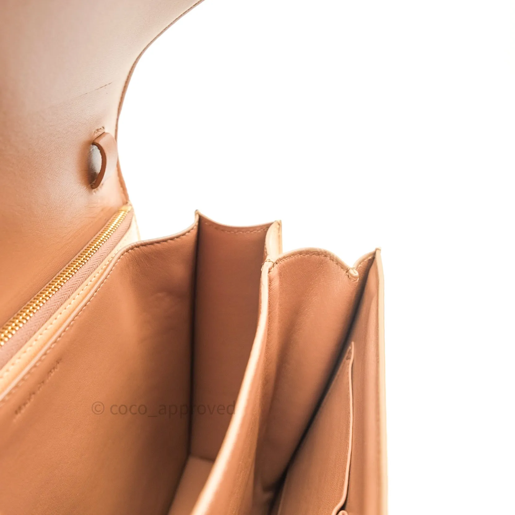 Celine Box Beige Liege Leather Medium Classic Box Gold Hardware