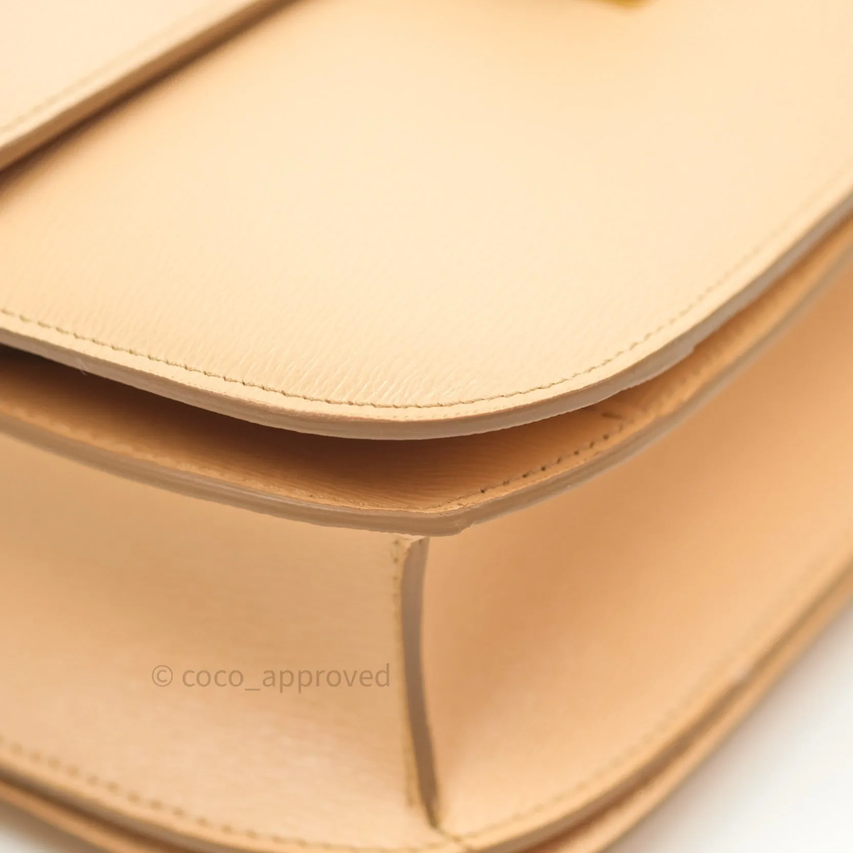 Celine Box Beige Liege Leather Medium Classic Box Gold Hardware
