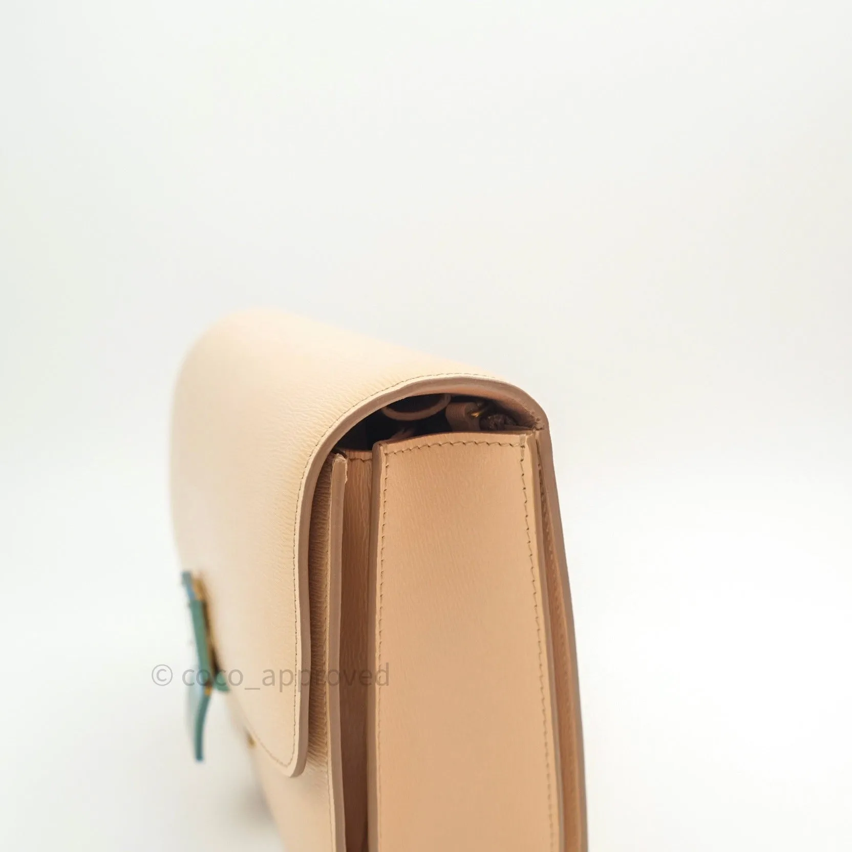 Celine Box Beige Liege Leather Medium Classic Box Gold Hardware