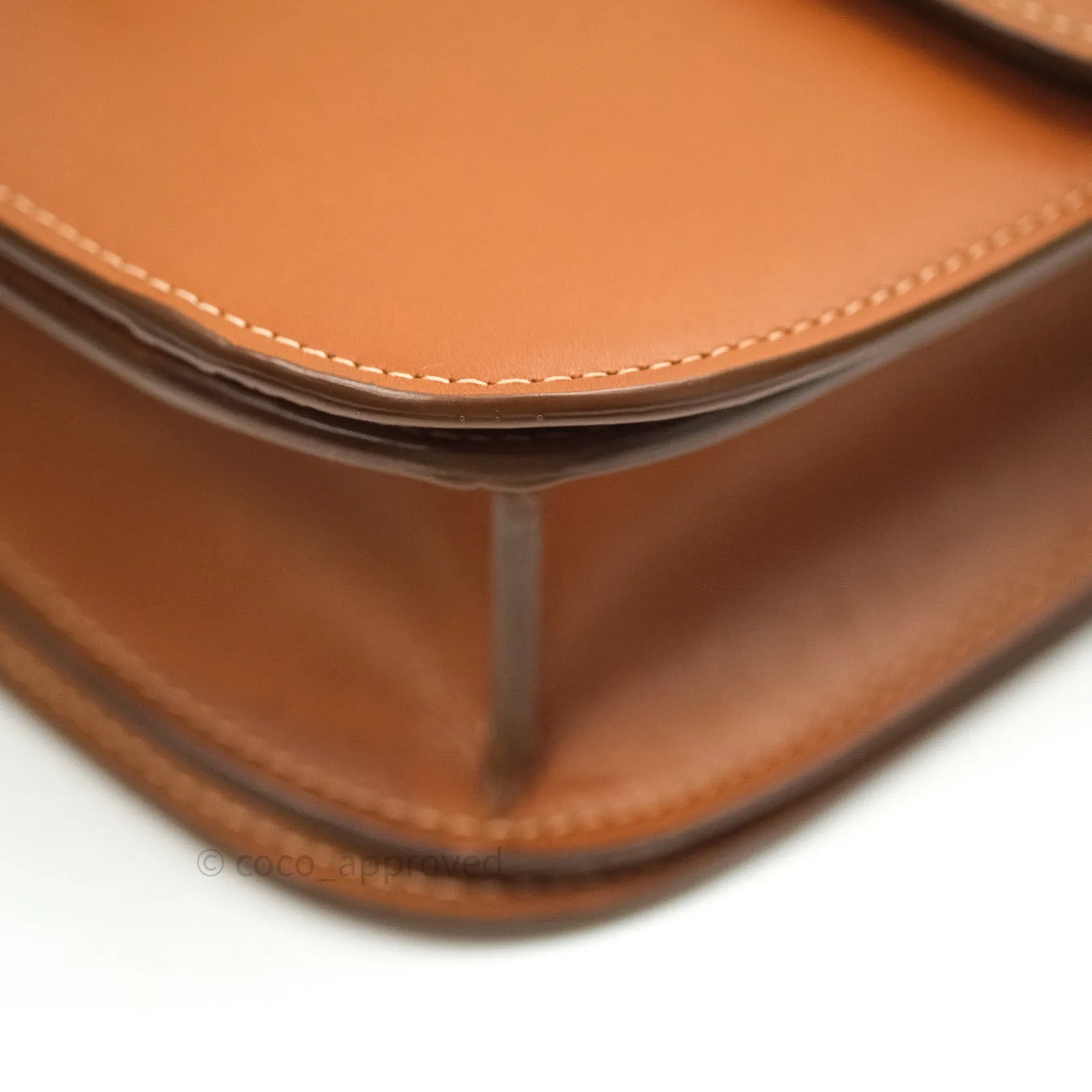 Celine Box Brown Tan Calfskin Leather Medium Classic Gold Hardware