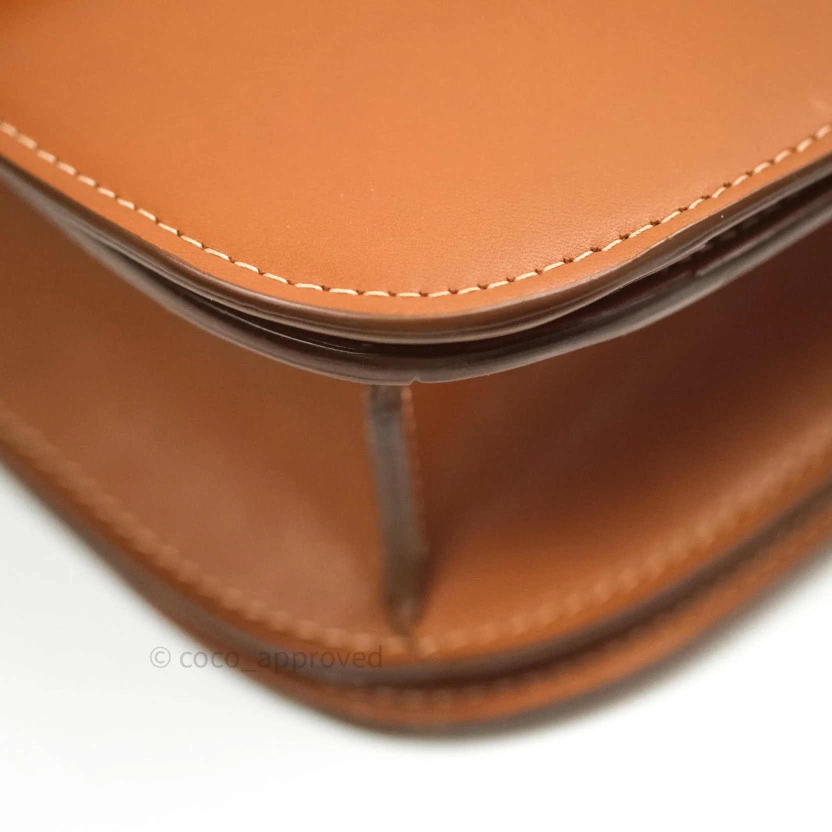 Celine Box Brown Tan Calfskin Leather Medium Classic Gold Hardware