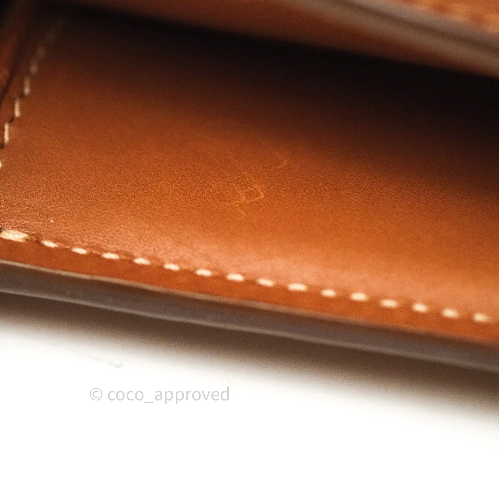 Celine Box Brown Tan Calfskin Leather Medium Classic Gold Hardware