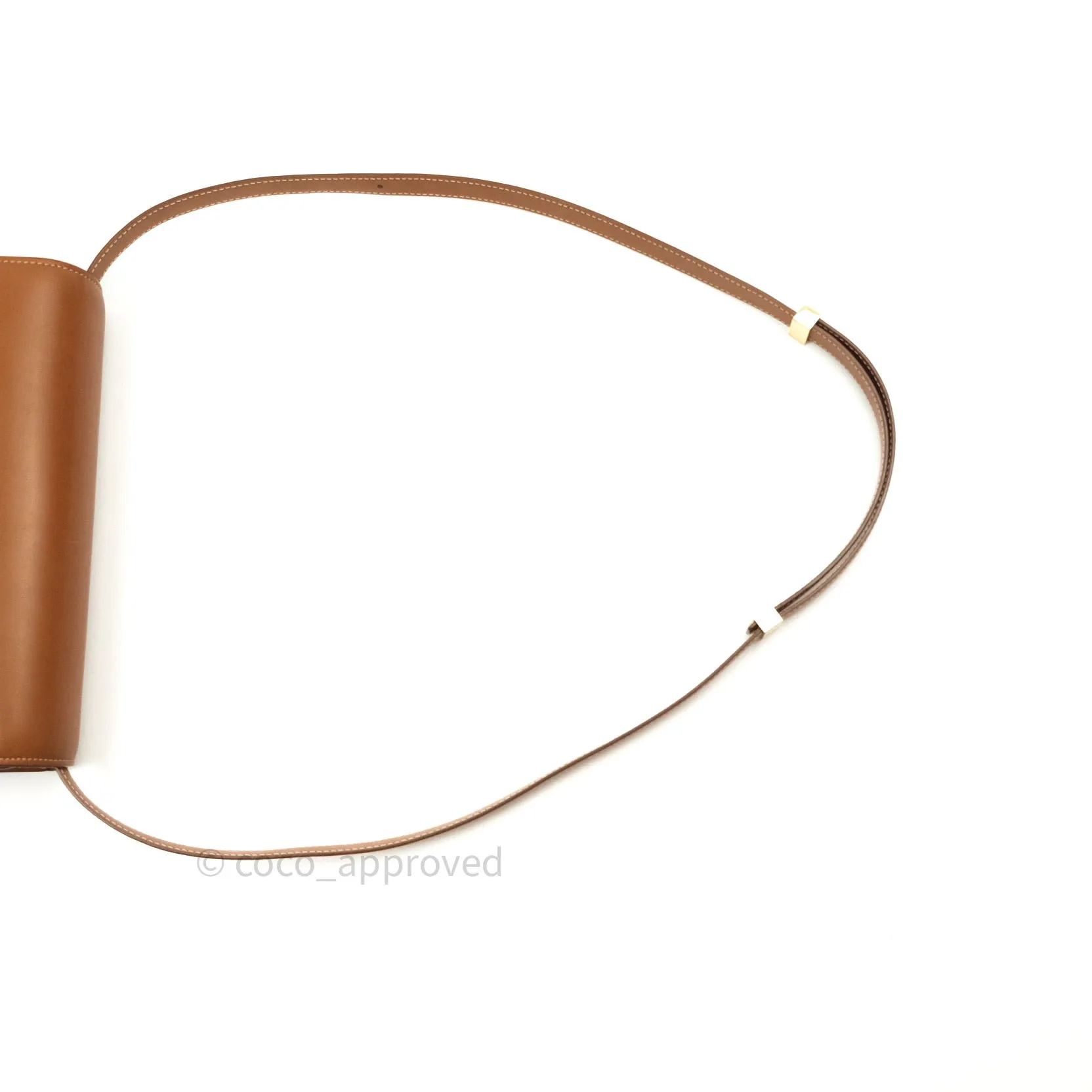Celine Box Brown Tan Calfskin Leather Medium Classic Gold Hardware