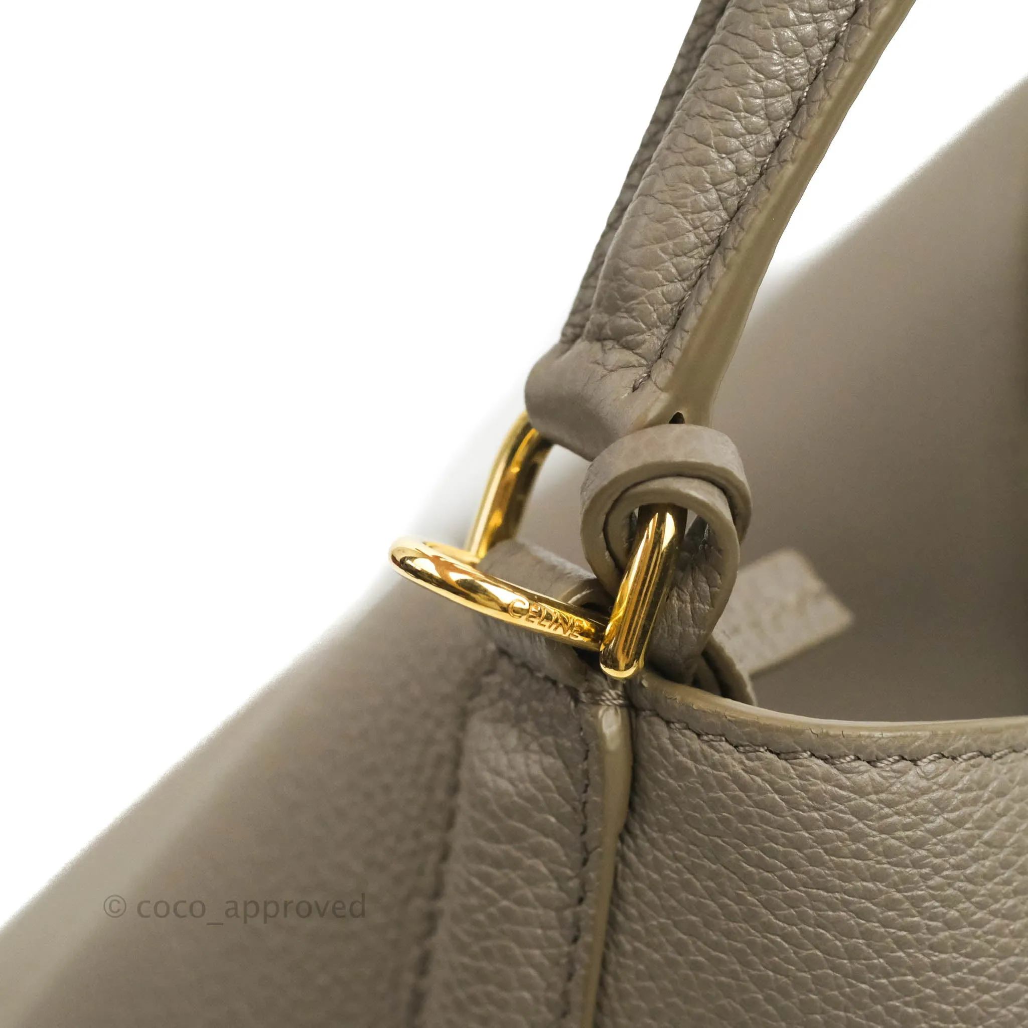 Celine Bucket 16 Bag in Supple Grained Calfskin Pebble Gold Hardware