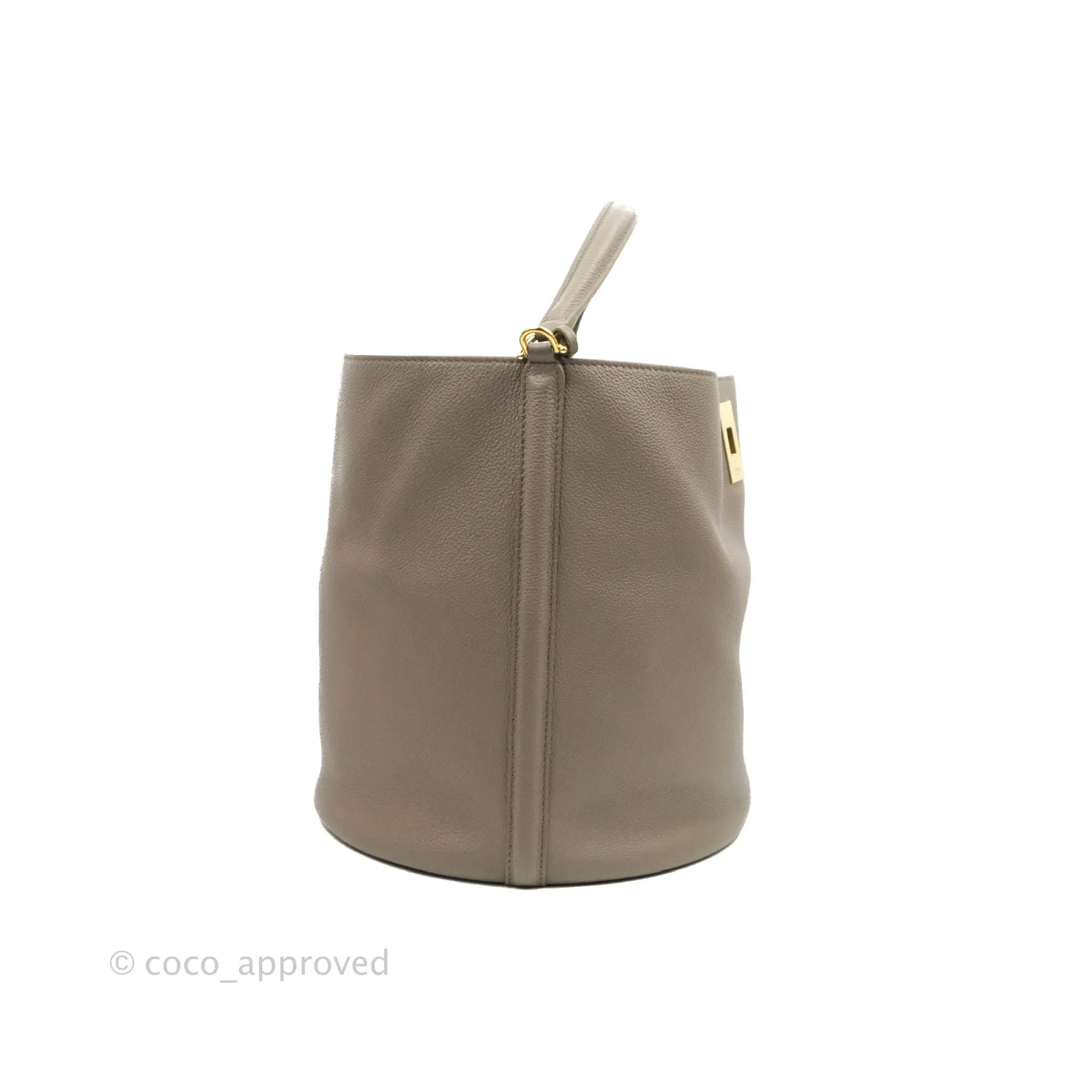 Celine Bucket 16 Bag in Supple Grained Calfskin Pebble Gold Hardware