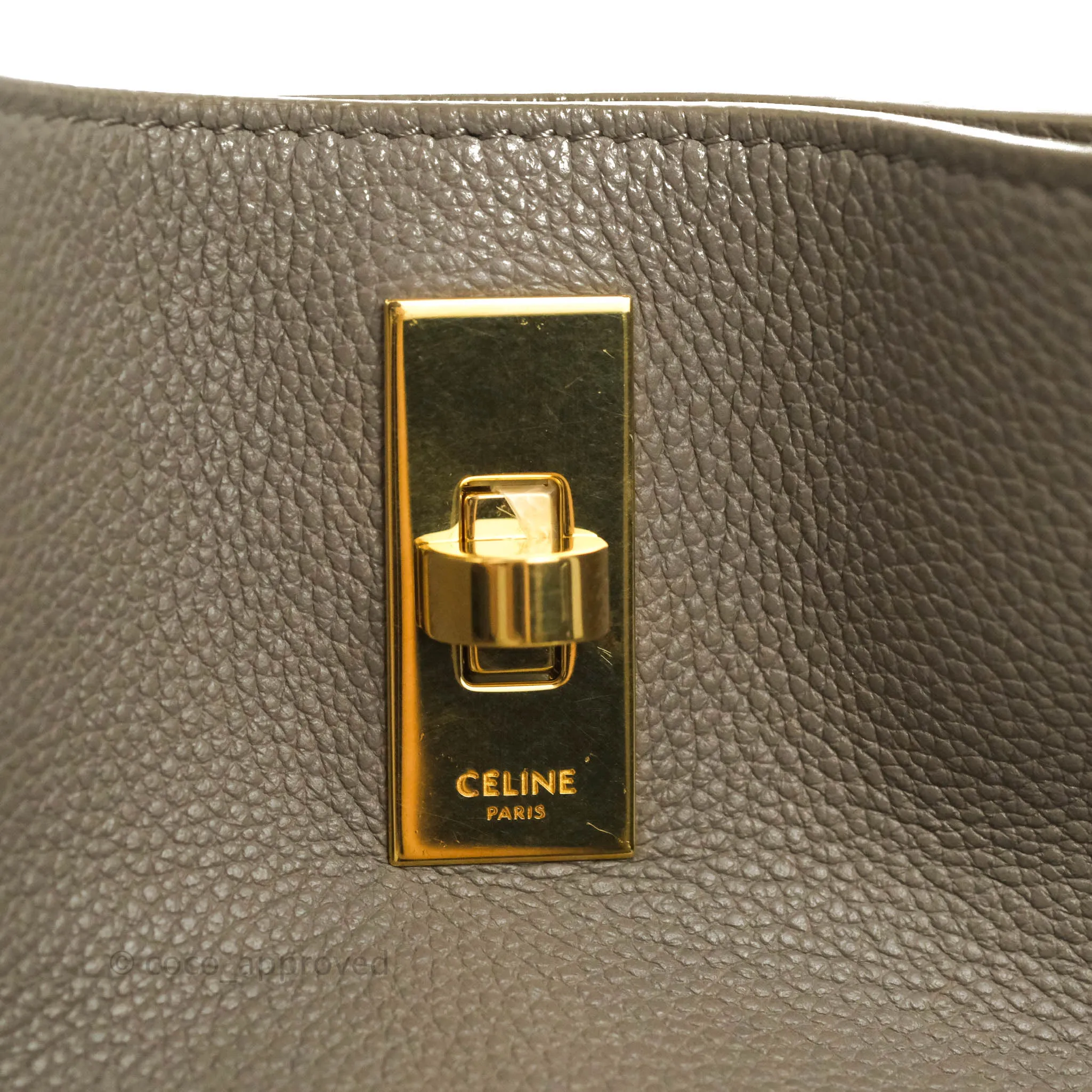 Celine Bucket 16 Bag in Supple Grained Calfskin Pebble Gold Hardware