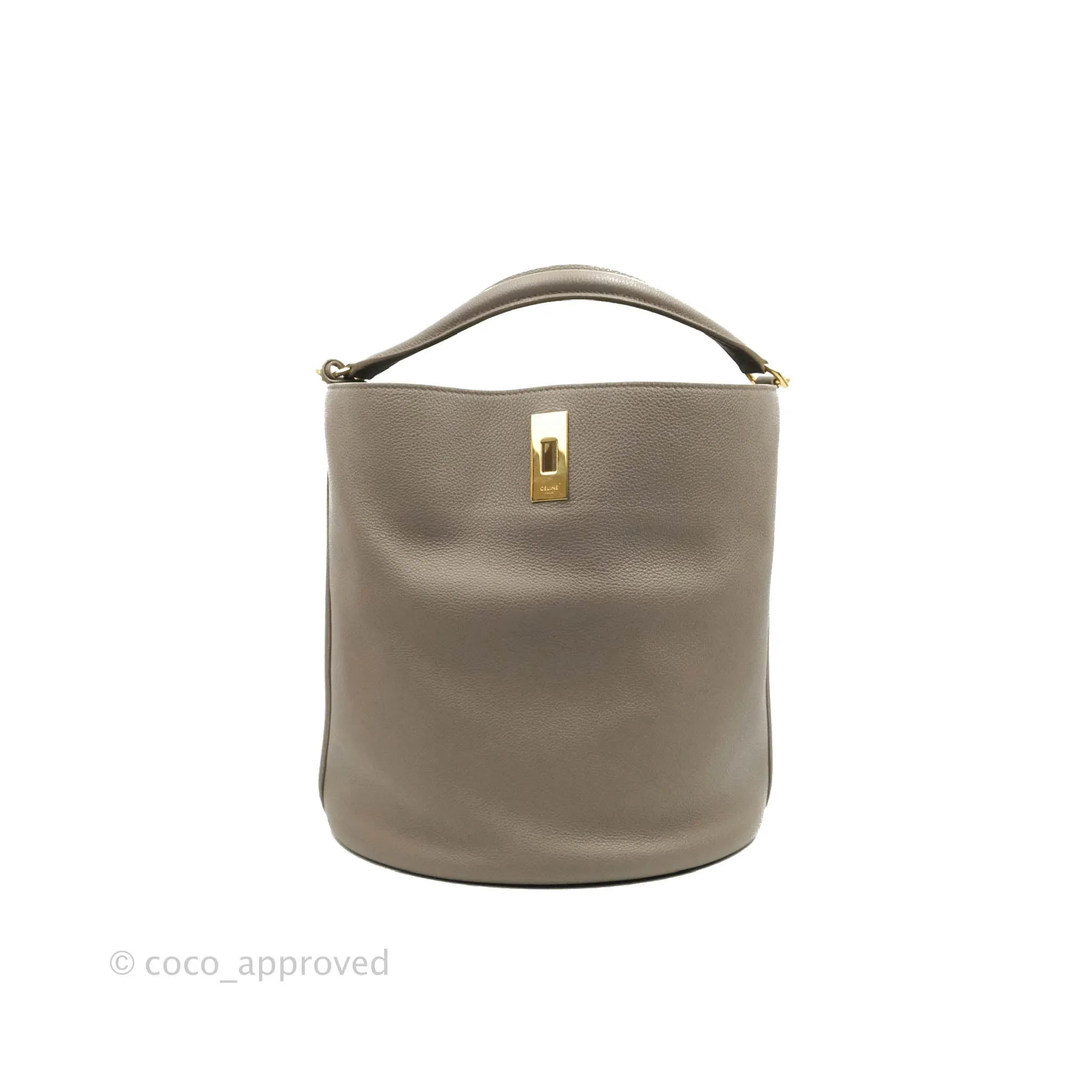 Celine Bucket 16 Bag in Supple Grained Calfskin Pebble Gold Hardware