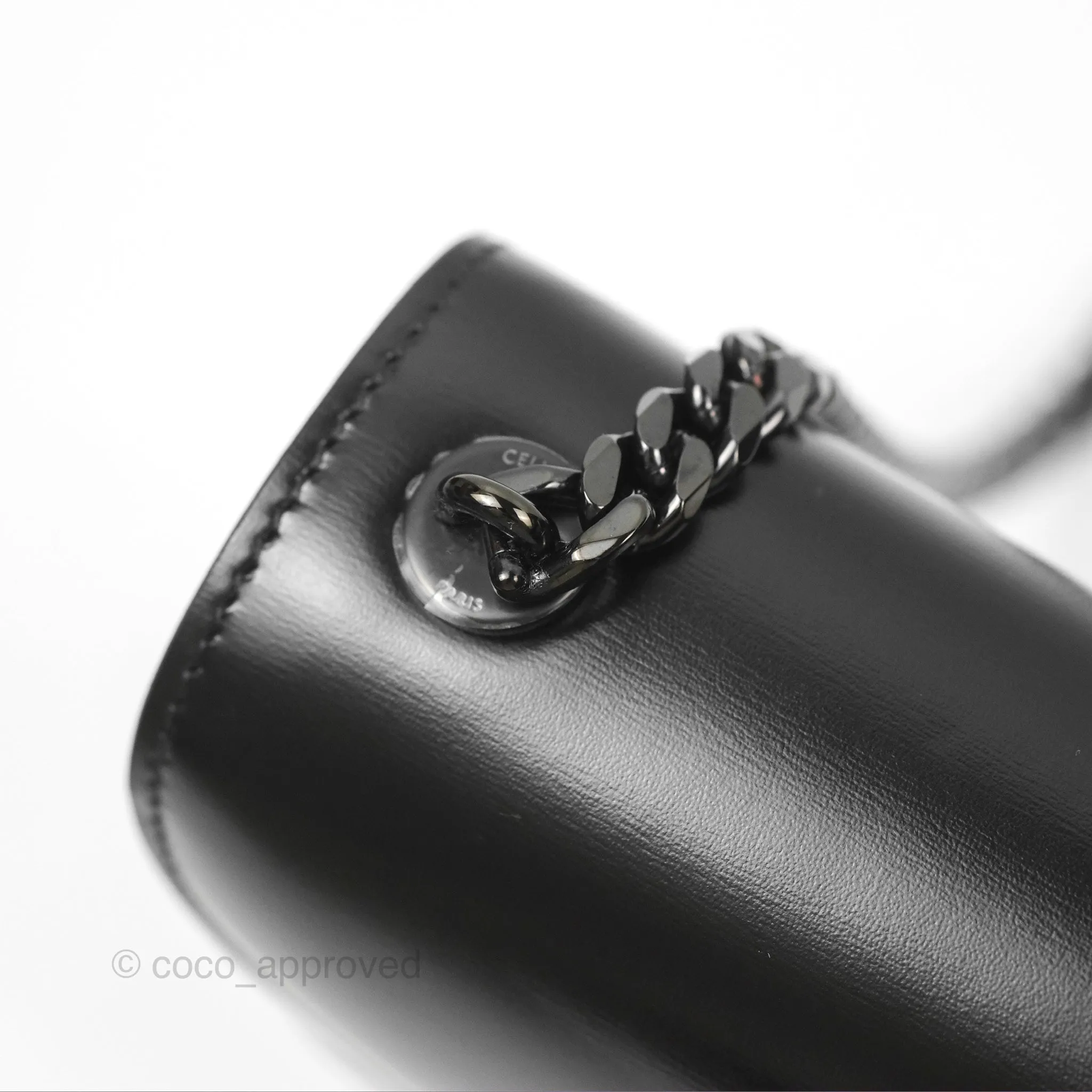 Celine Chain Besace Clea Shiny Calfskin So Black