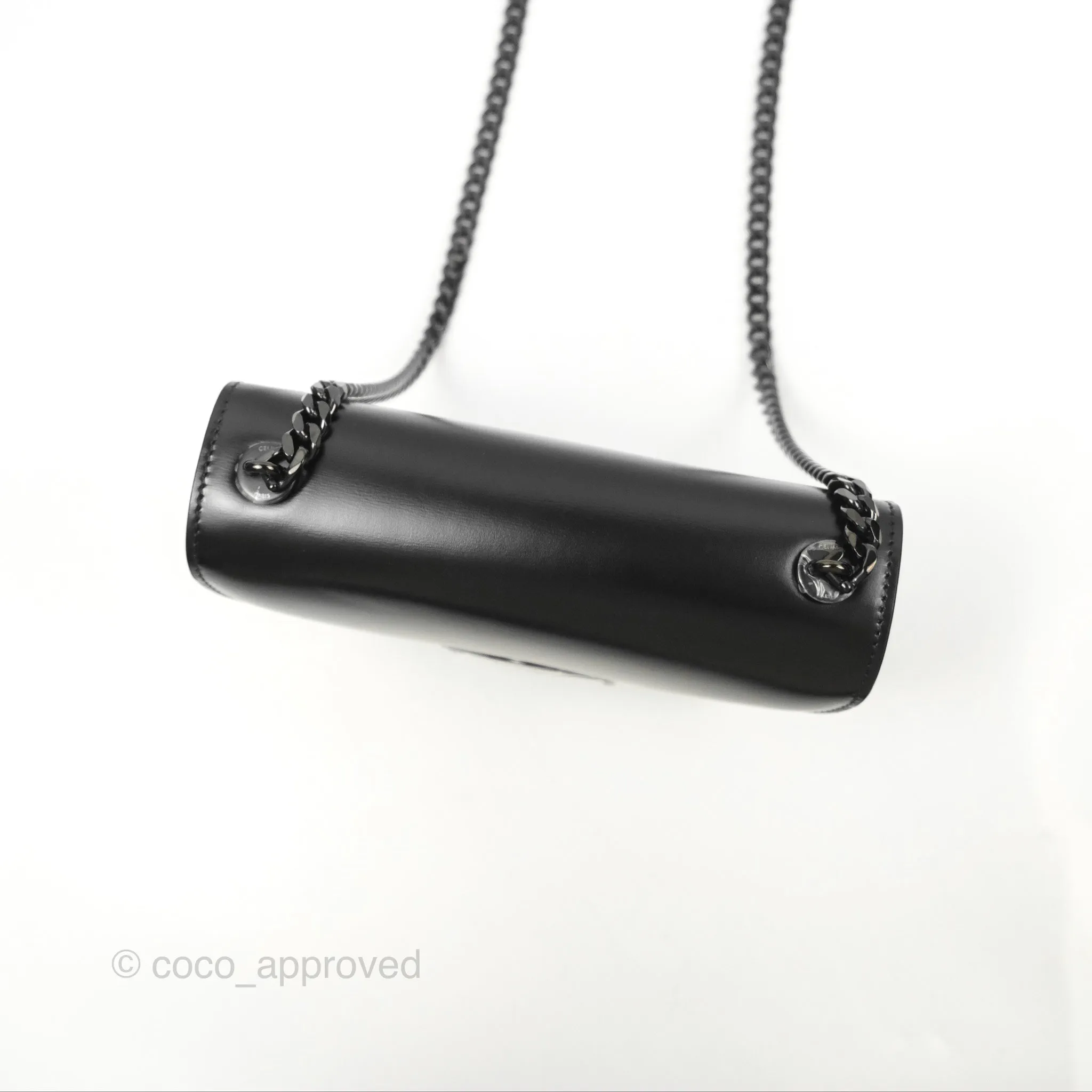 Celine Chain Besace Clea Shiny Calfskin So Black