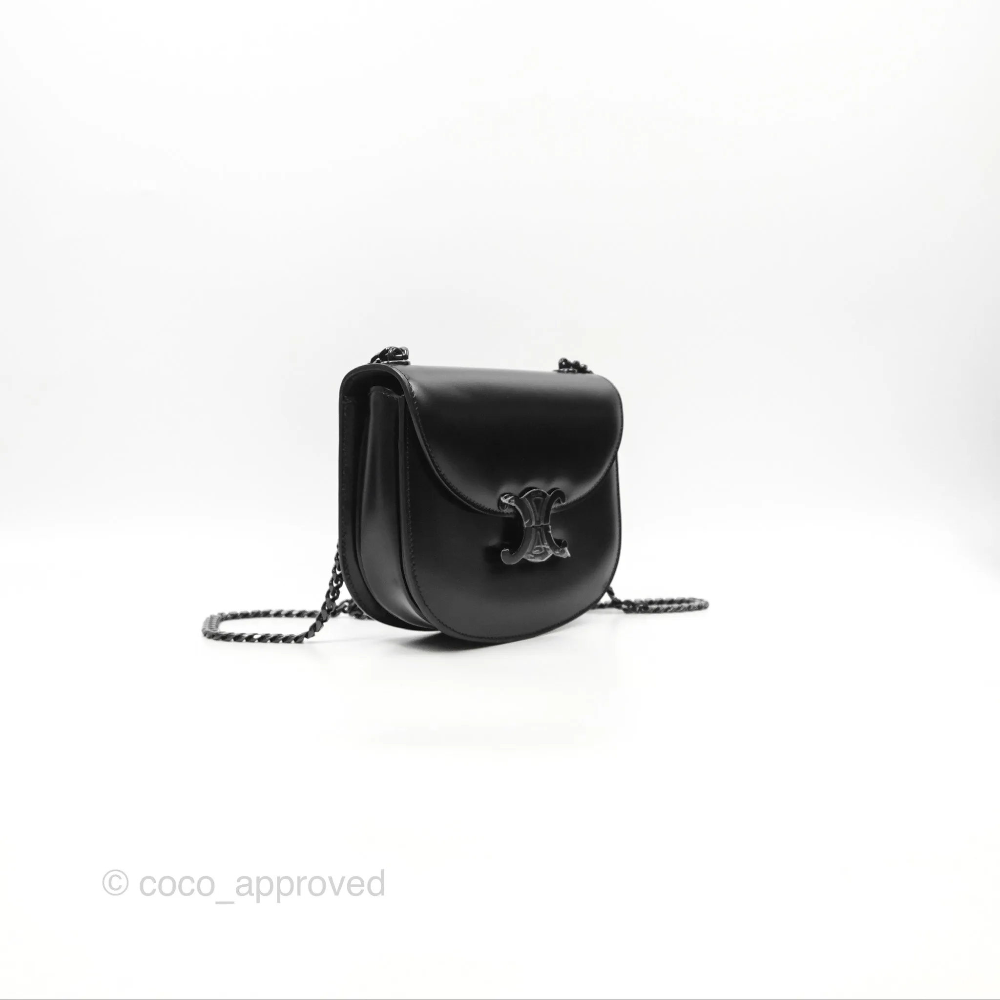 Celine Chain Besace Clea Shiny Calfskin So Black