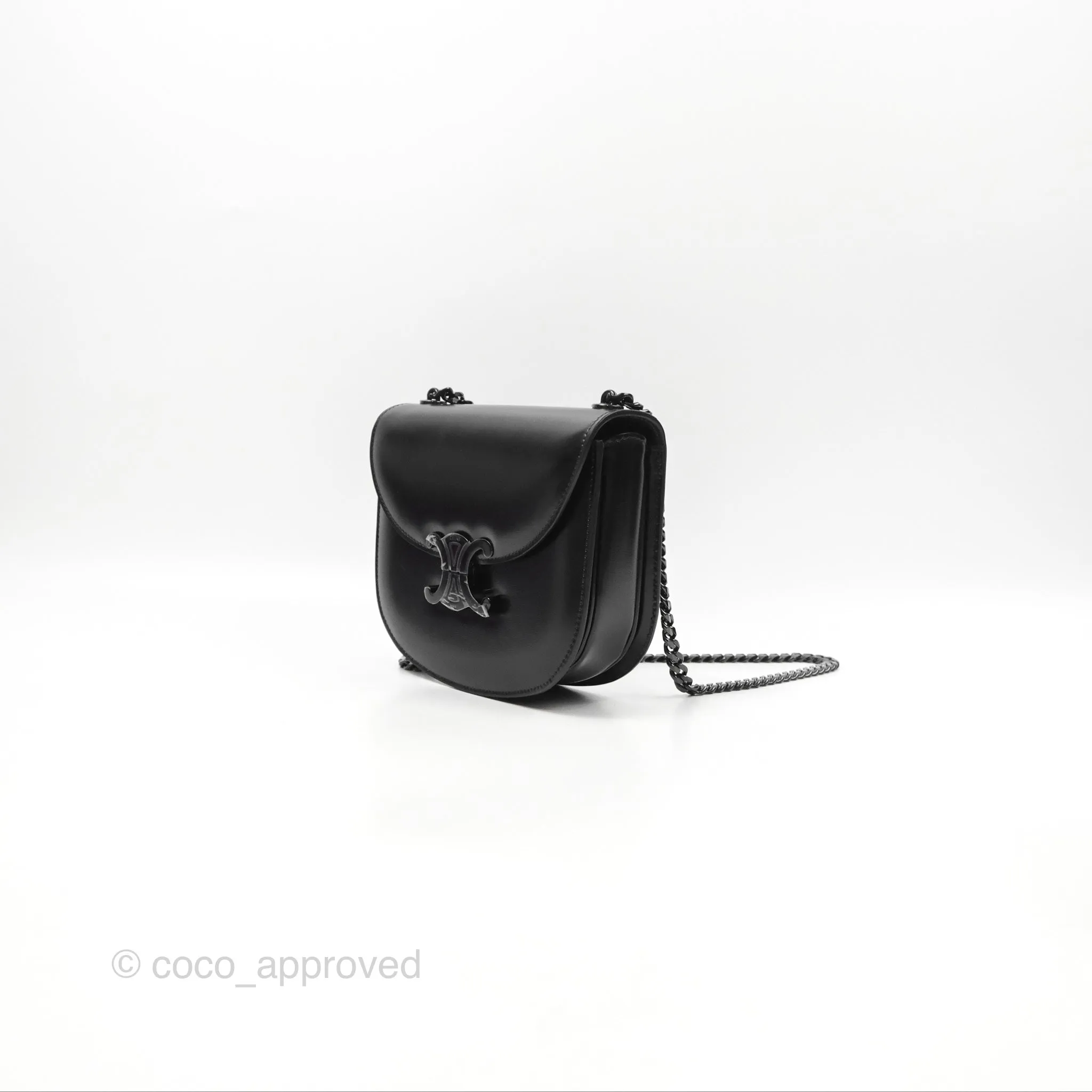 Celine Chain Besace Clea Shiny Calfskin So Black
