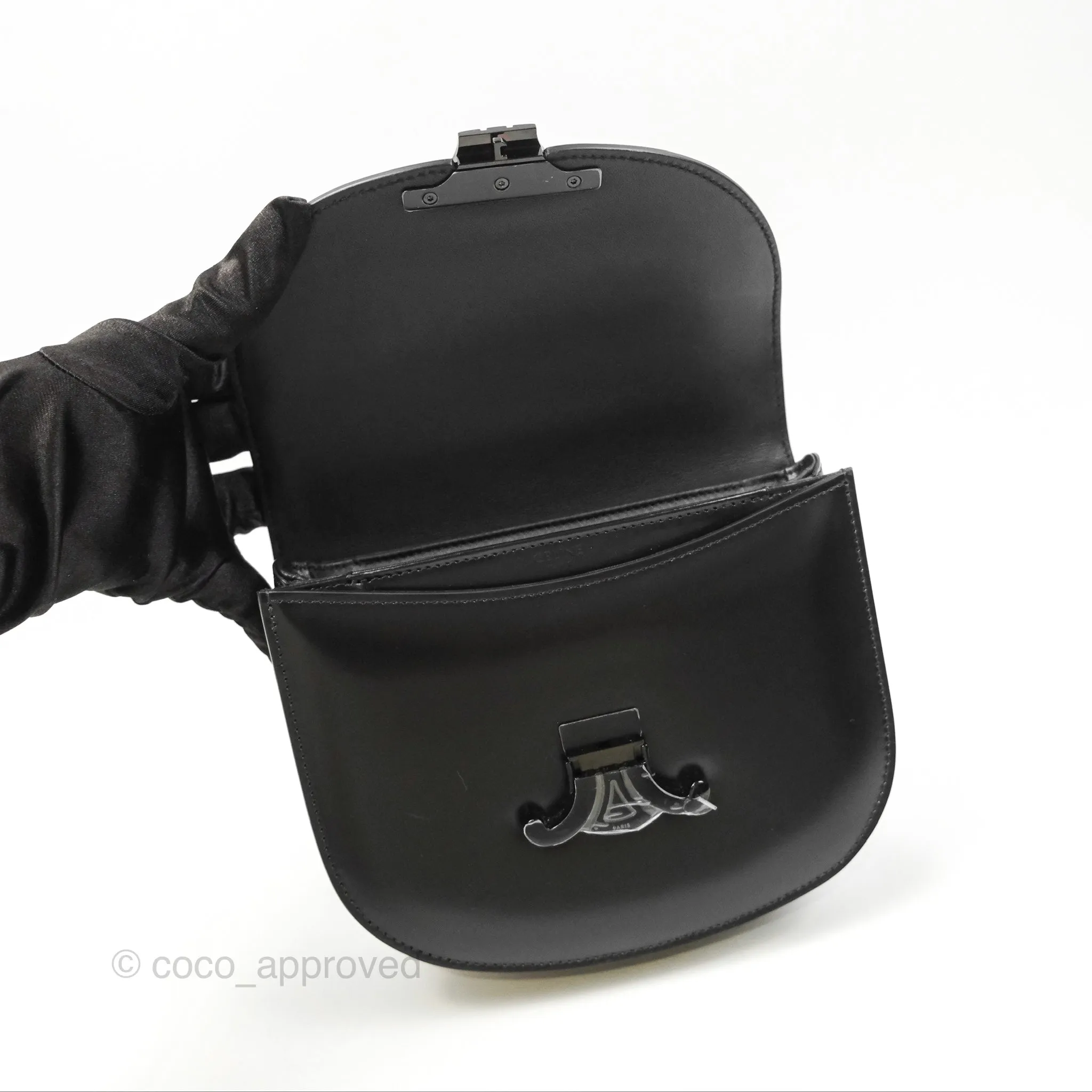 Celine Chain Besace Clea Shiny Calfskin So Black