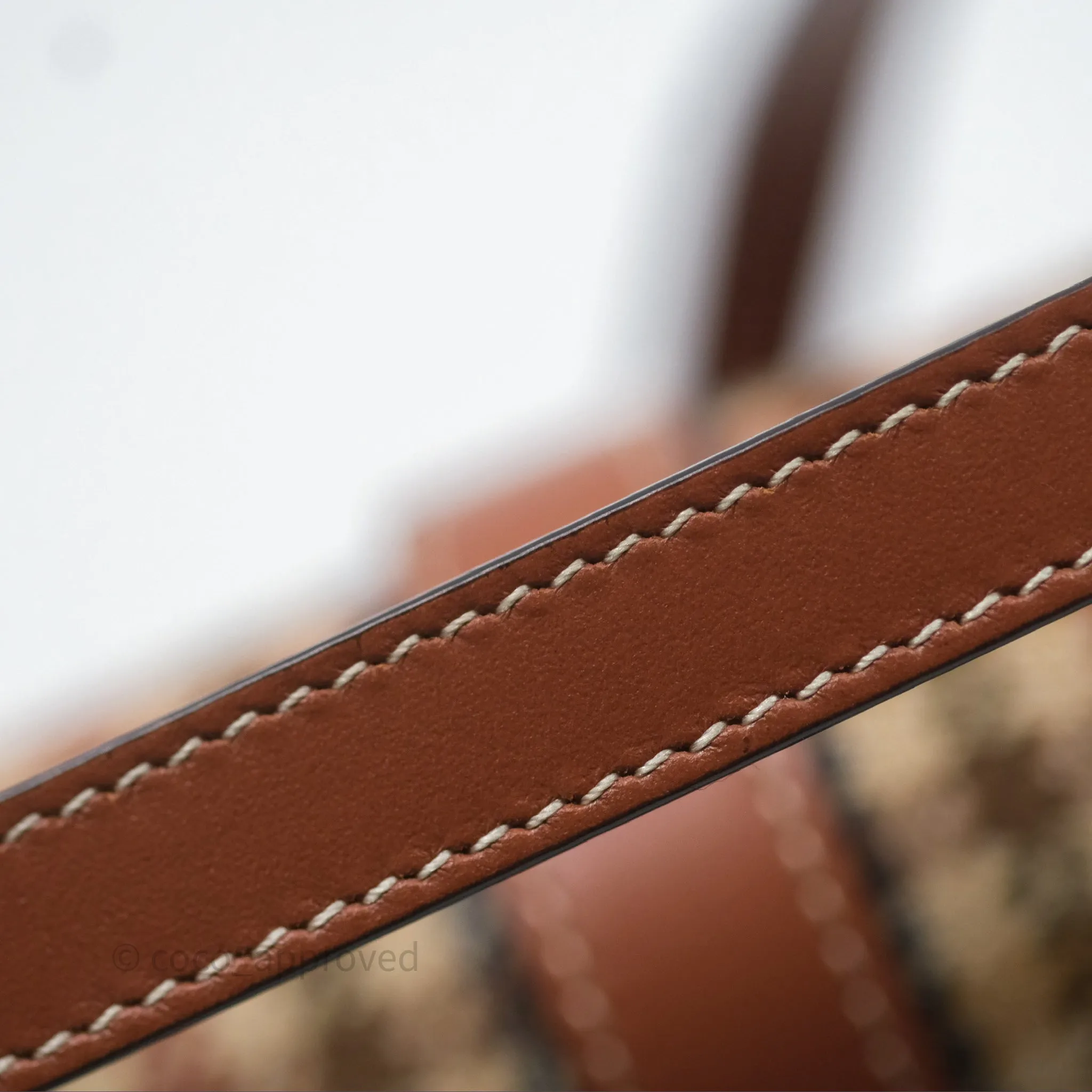 Celine Clutch on Strap in Tartan Textile and Natural Calfskin