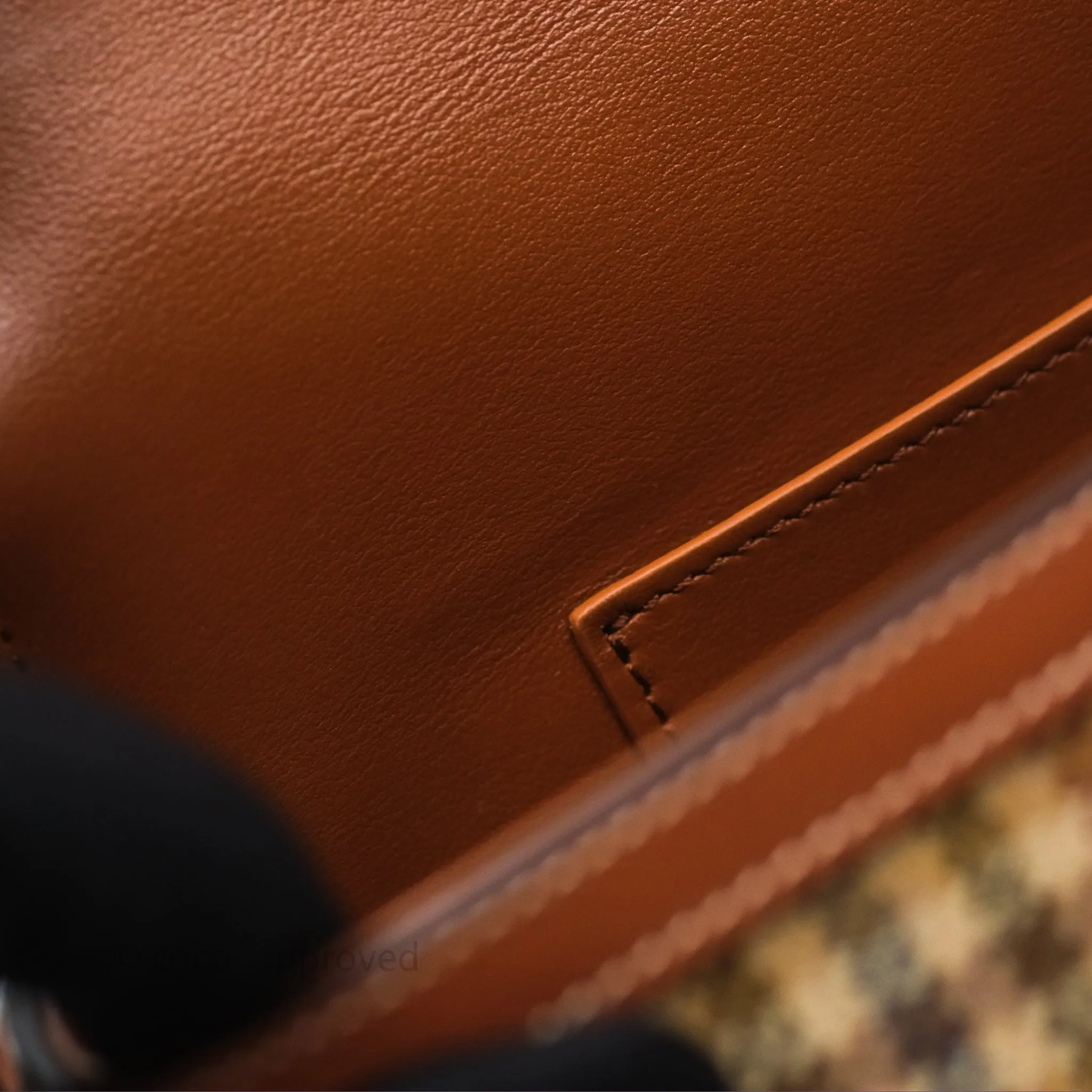 Celine Clutch on Strap in Tartan Textile and Natural Calfskin