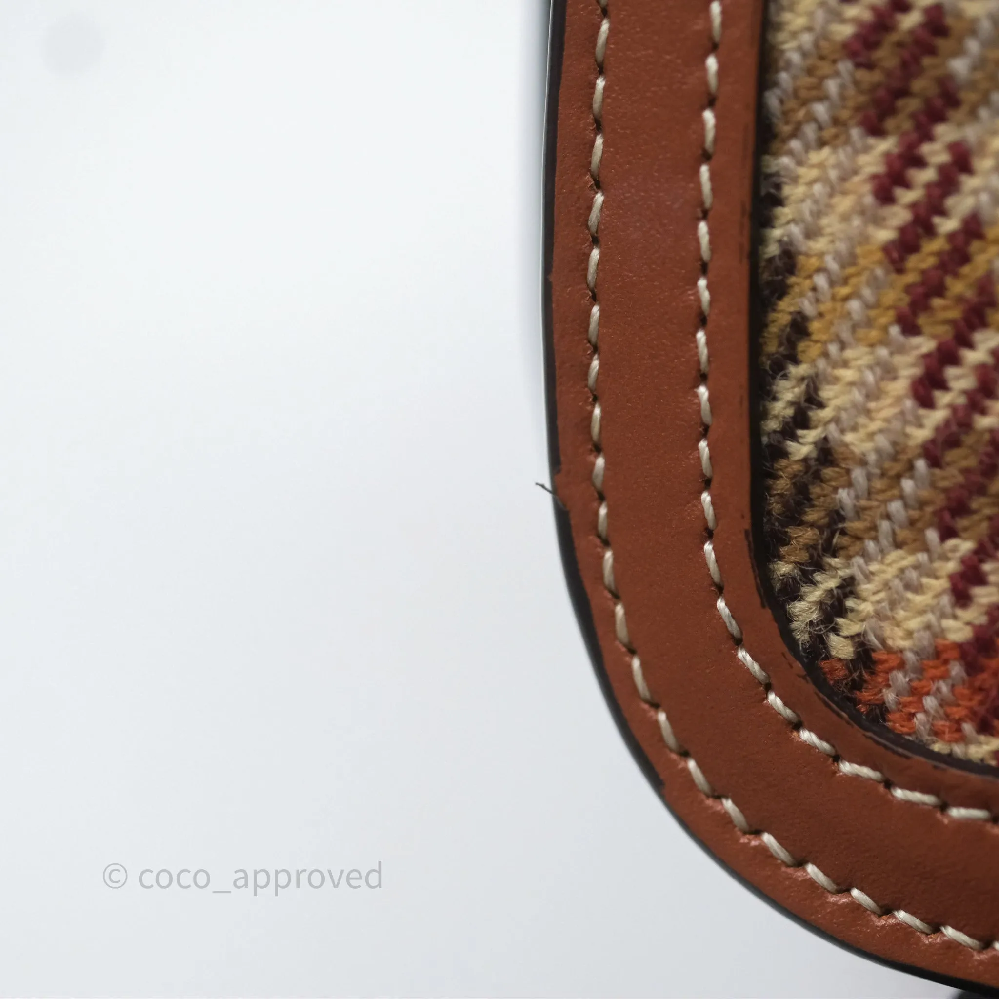 Celine Clutch on Strap in Tartan Textile and Natural Calfskin