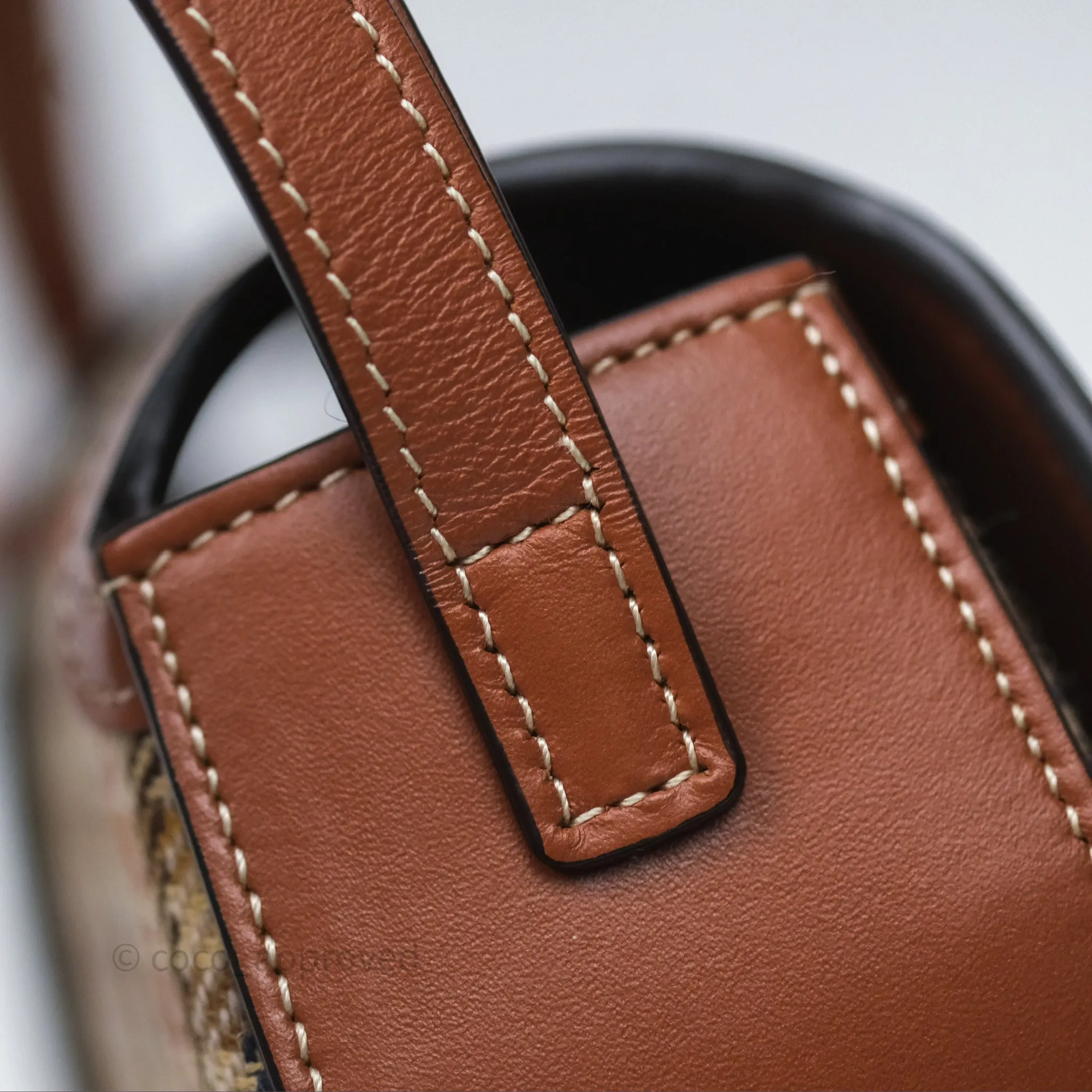 Celine Clutch on Strap in Tartan Textile and Natural Calfskin