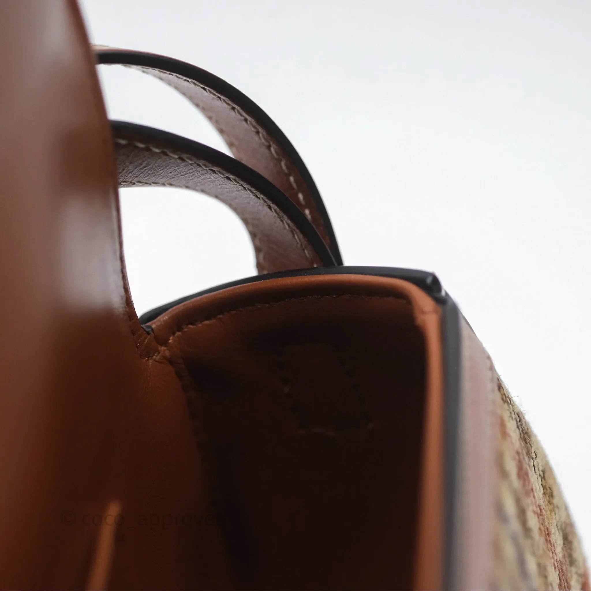 Celine Clutch on Strap in Tartan Textile and Natural Calfskin