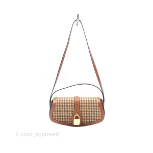 Celine Clutch on Strap in Tartan Textile and Natural Calfskin