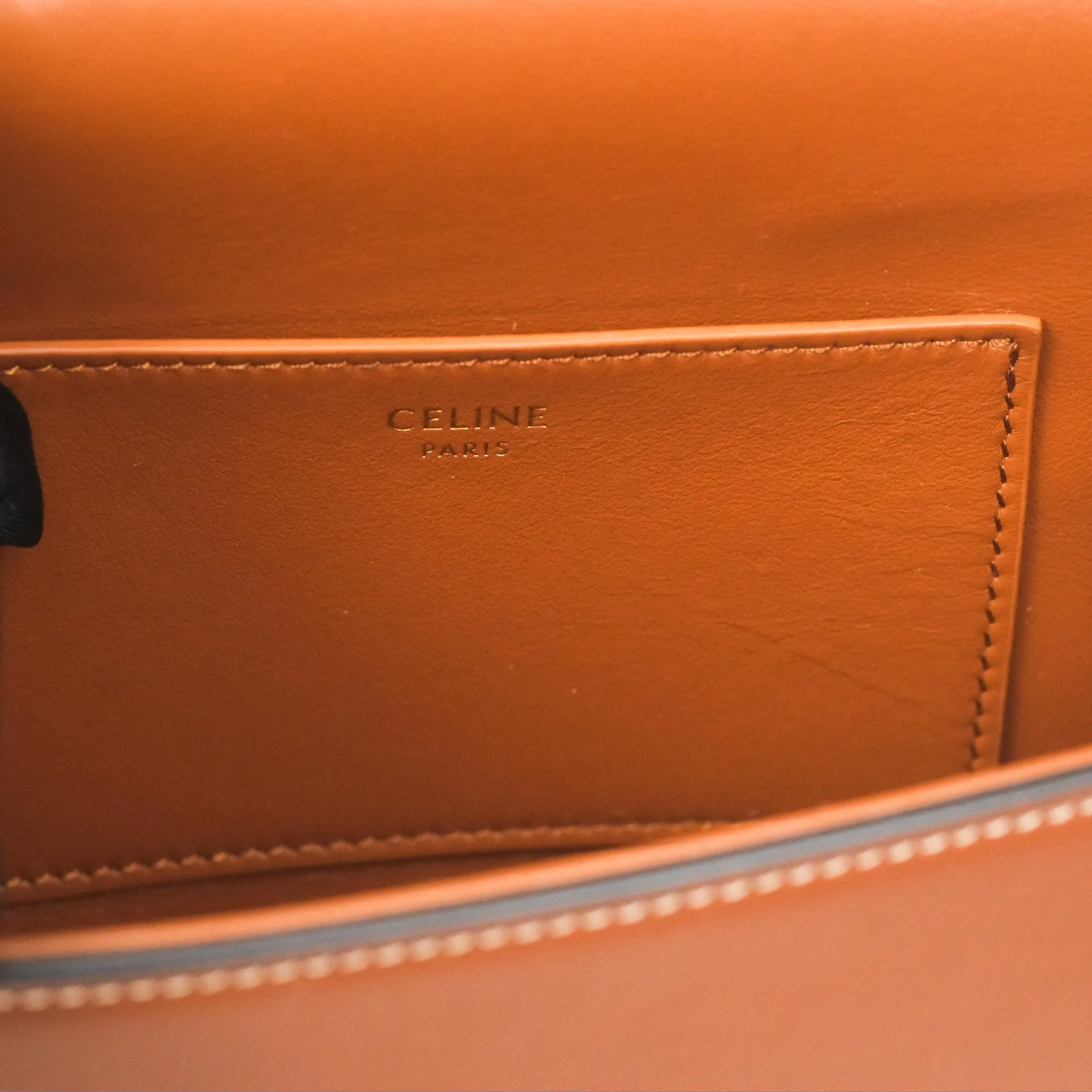 Celine Clutch on Strap Tabou Tan Calfskin