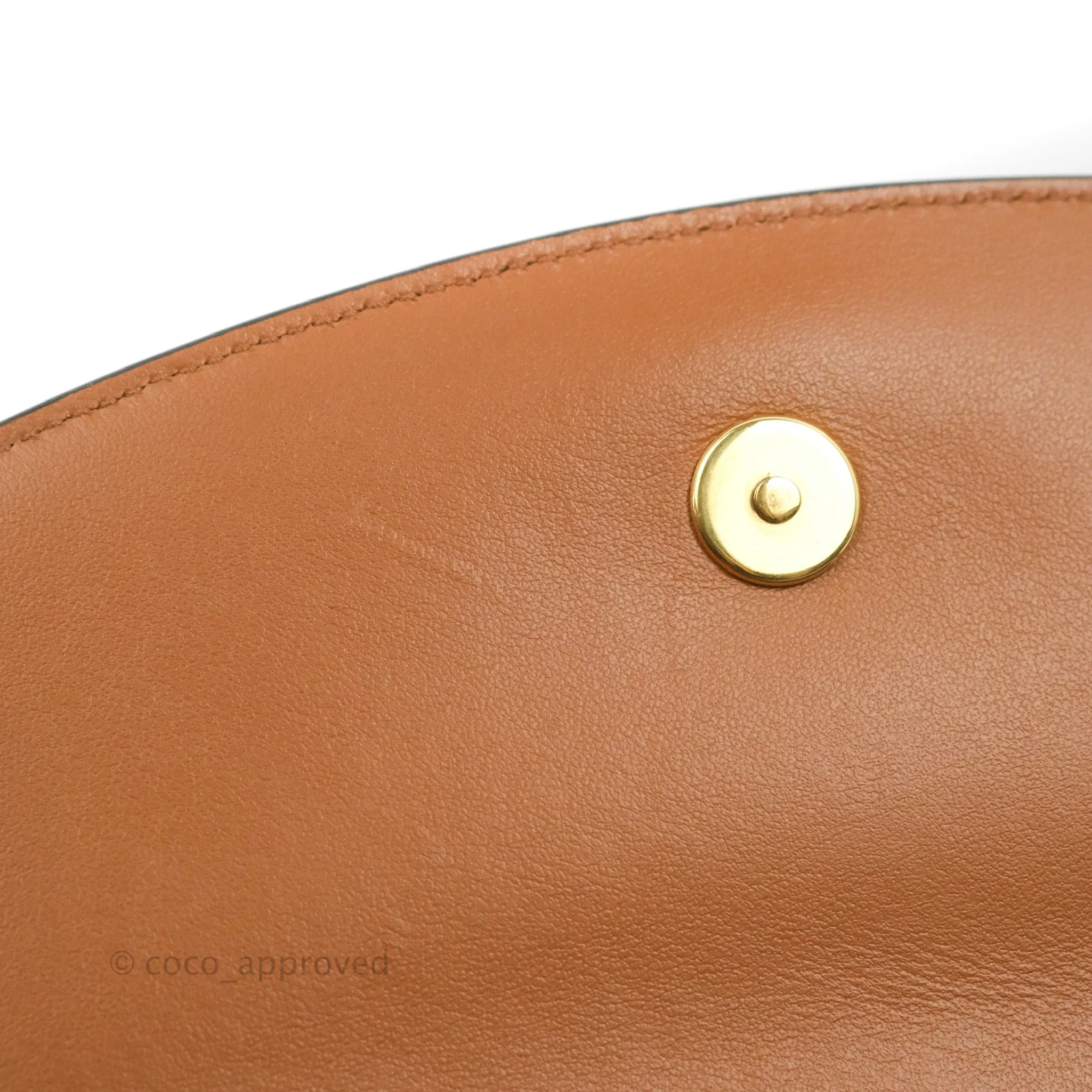 Celine Clutch on Strap Tabou Triomphe Canvas Tan Calfskin
