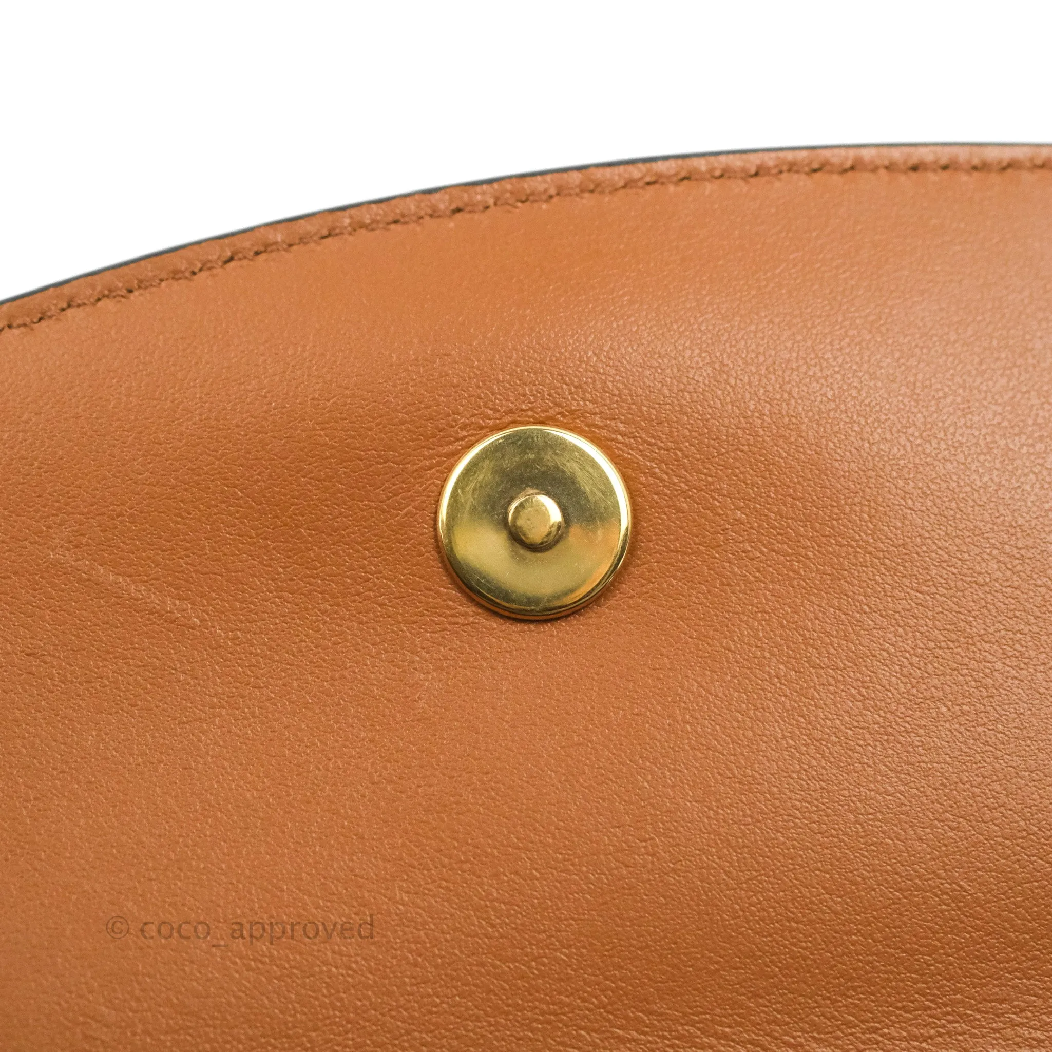 Celine Clutch on Strap Tabou Triomphe Canvas Tan Calfskin