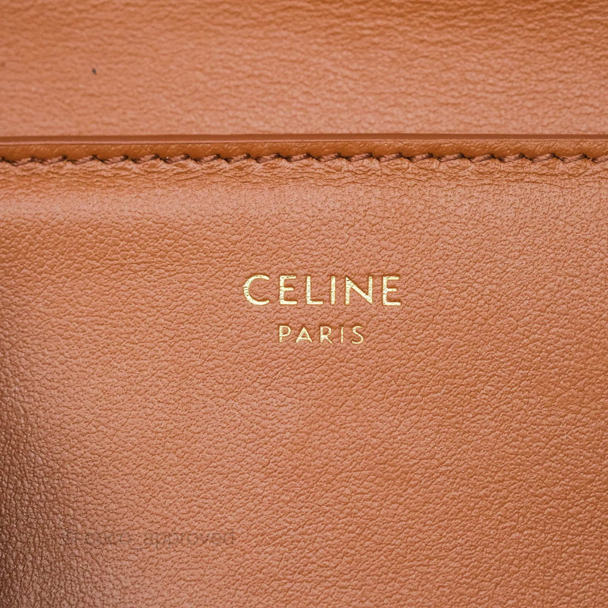 Celine Compact Wallet with Coin Triomphe Canvas Tan Lambskin