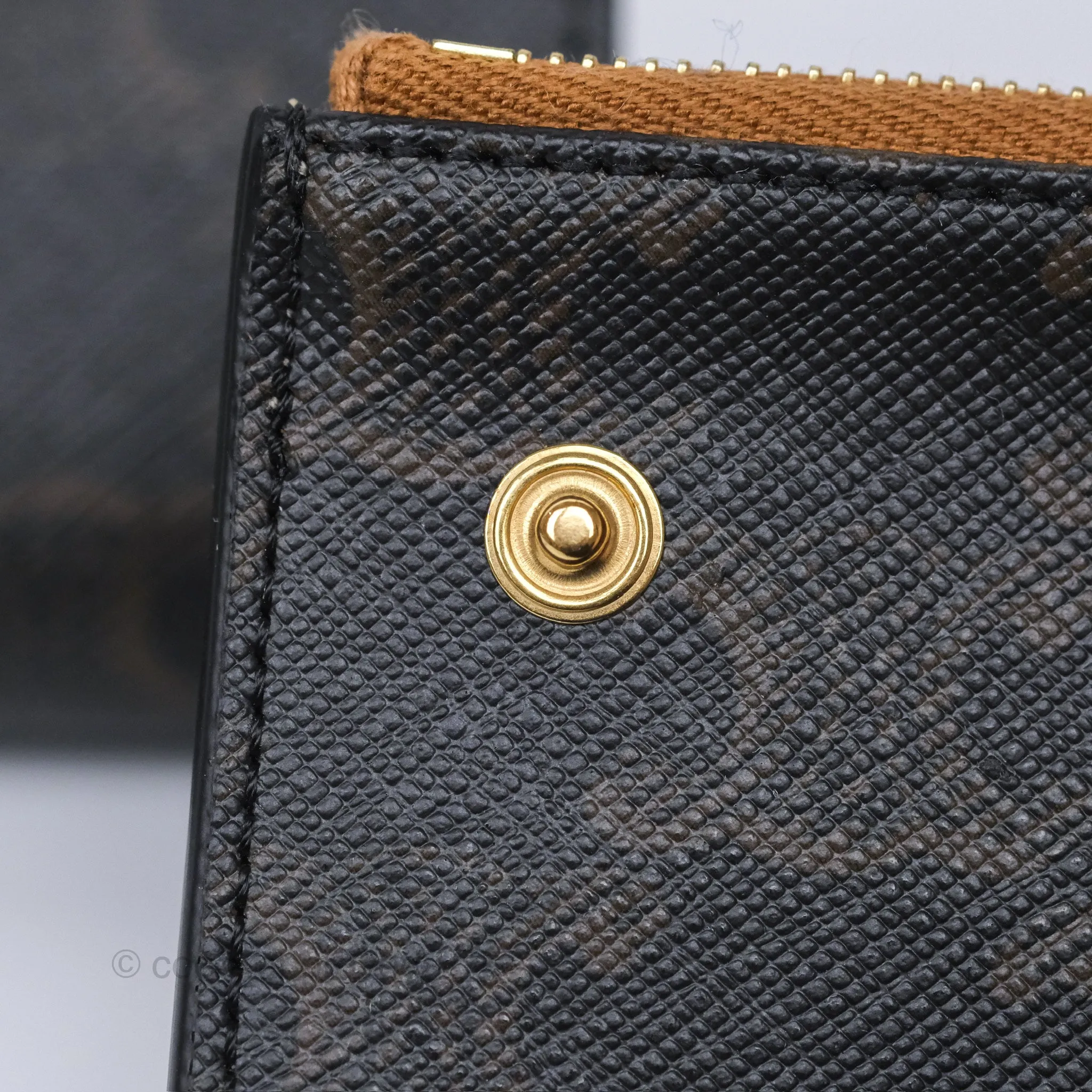 Celine Compact Wallet with Coin Triomphe Canvas Tan Lambskin