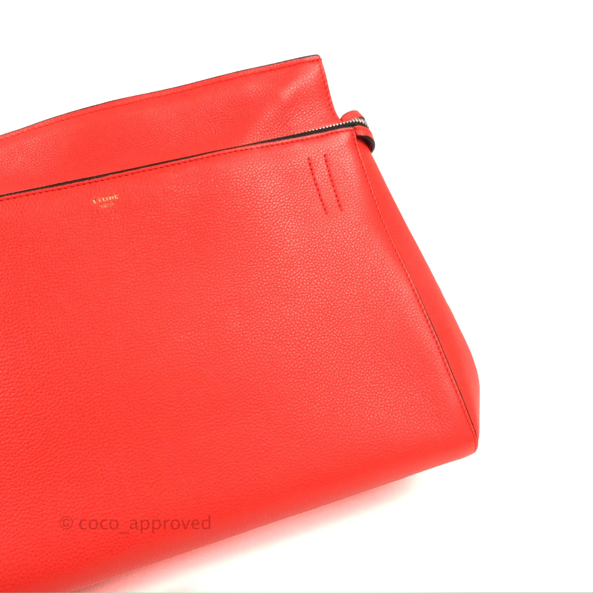 Celine Edge Bag Tomato Red Grained Calfskin