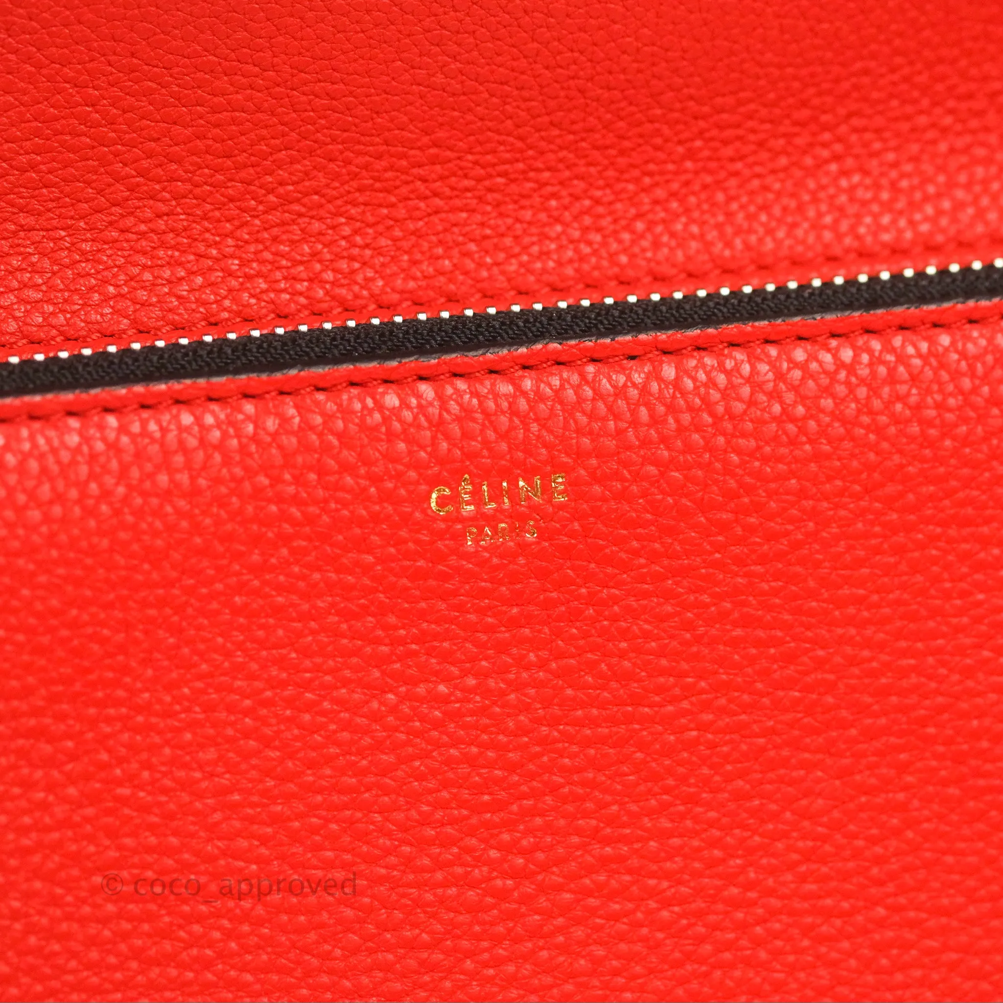 Celine Edge Bag Tomato Red Grained Calfskin