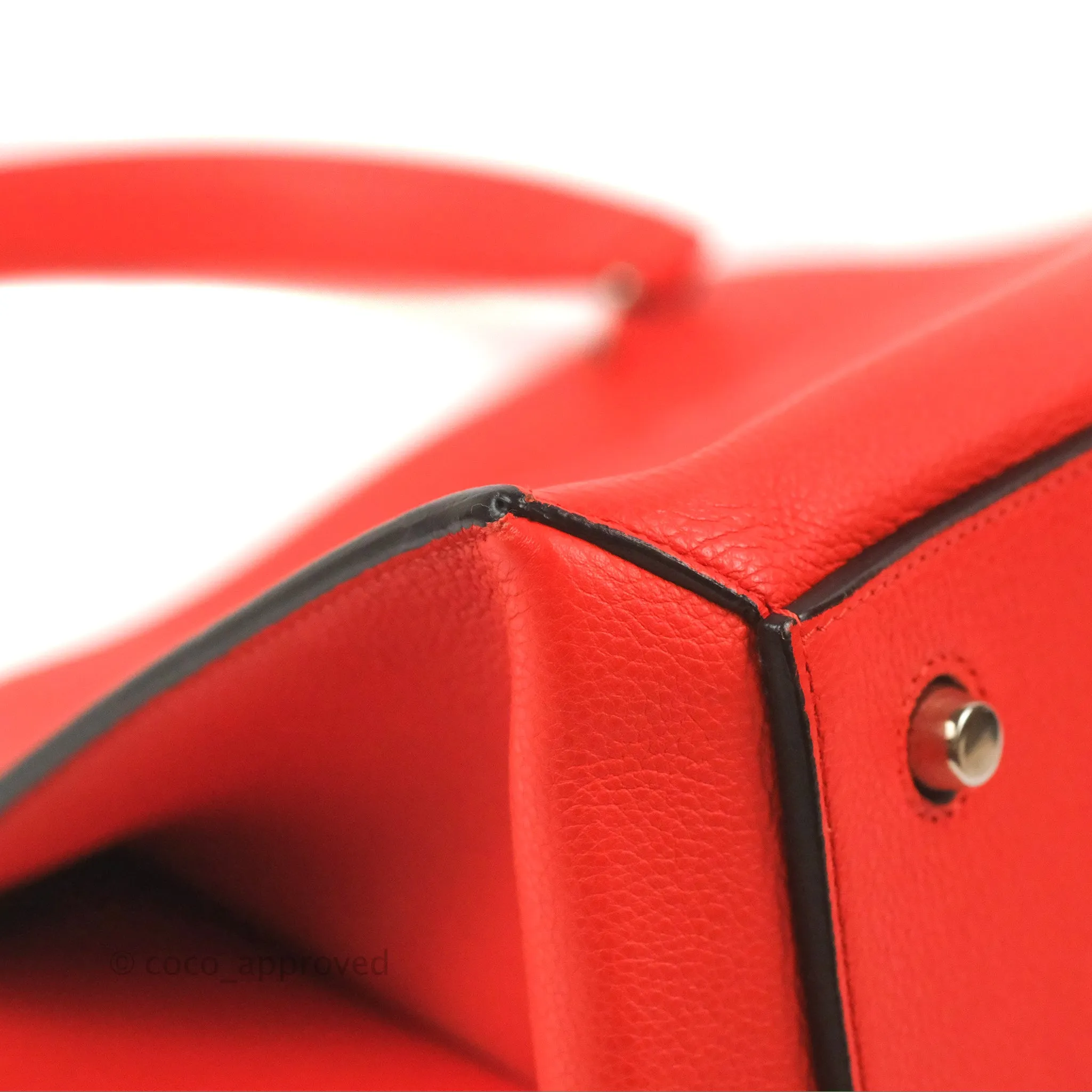 Celine Edge Bag Tomato Red Grained Calfskin