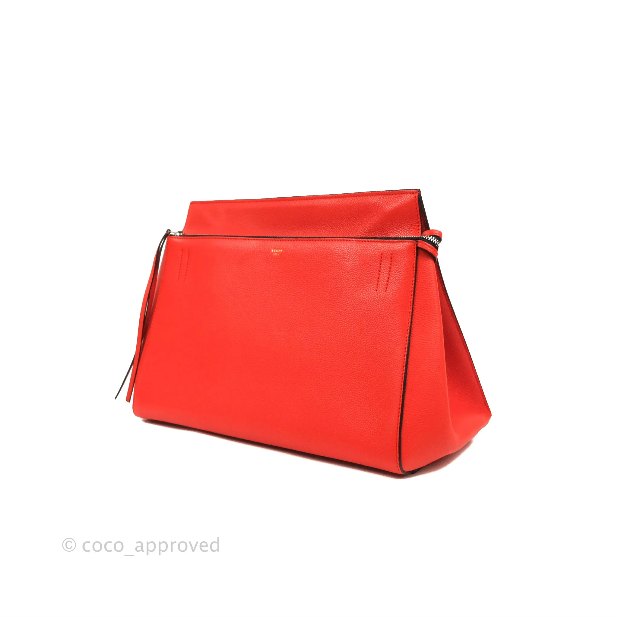 Celine Edge Bag Tomato Red Grained Calfskin