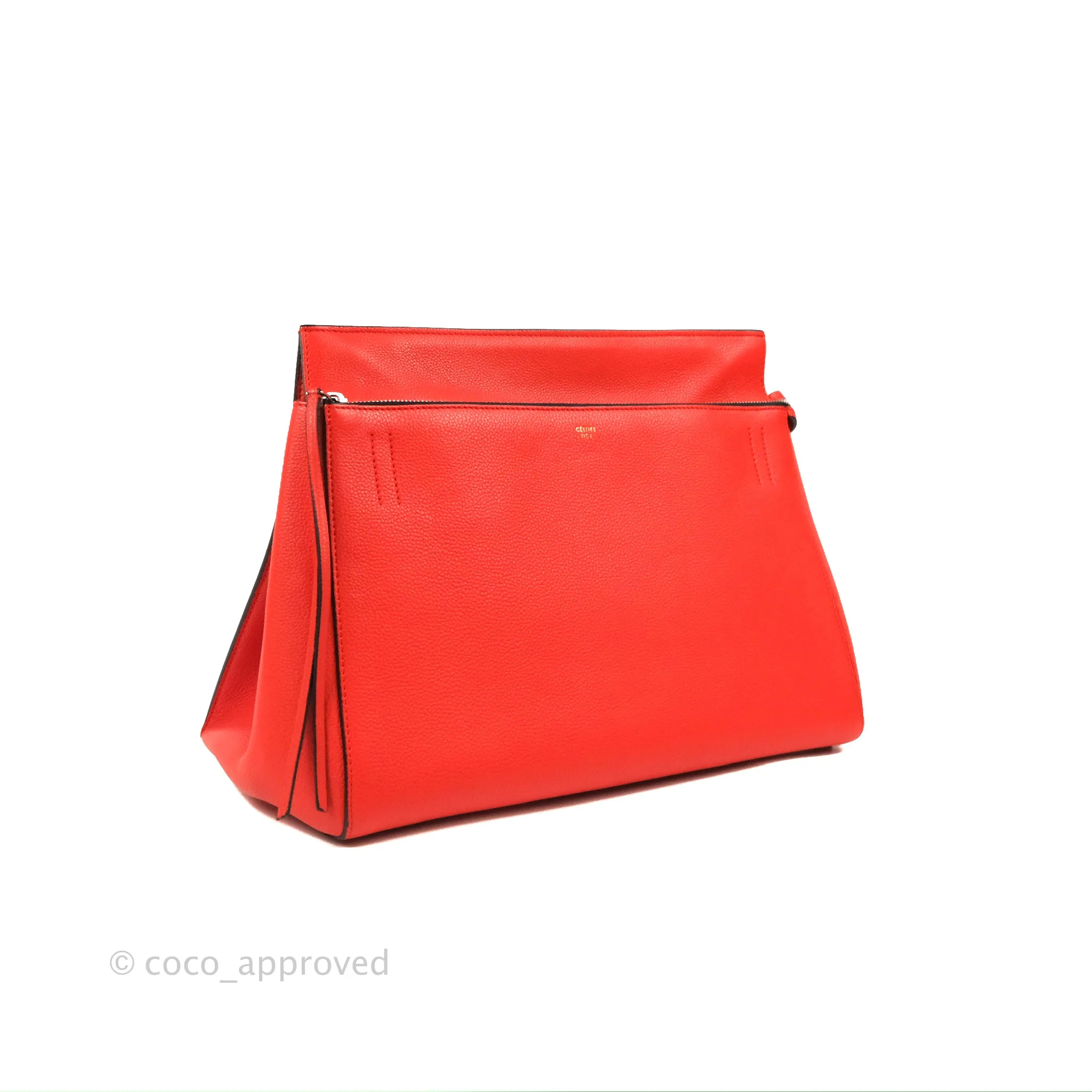 Celine Edge Bag Tomato Red Grained Calfskin