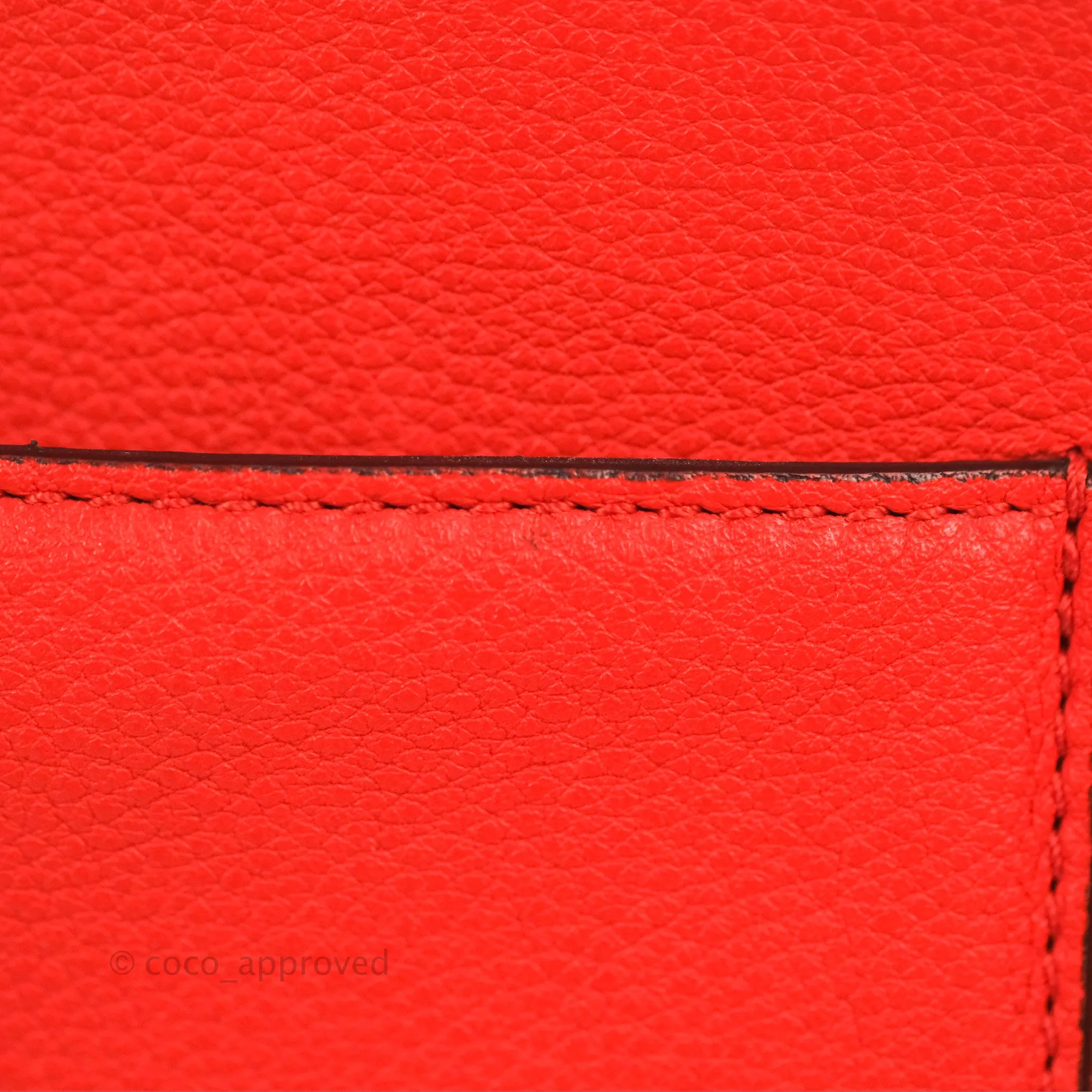 Celine Edge Bag Tomato Red Grained Calfskin