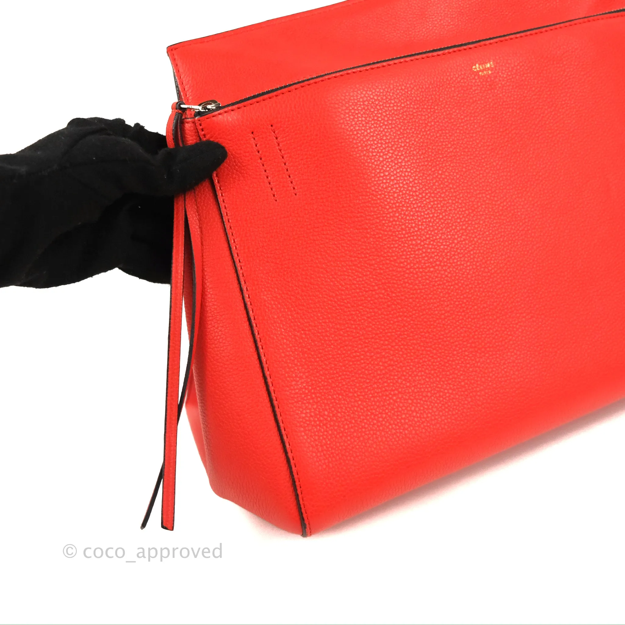 Celine Edge Bag Tomato Red Grained Calfskin
