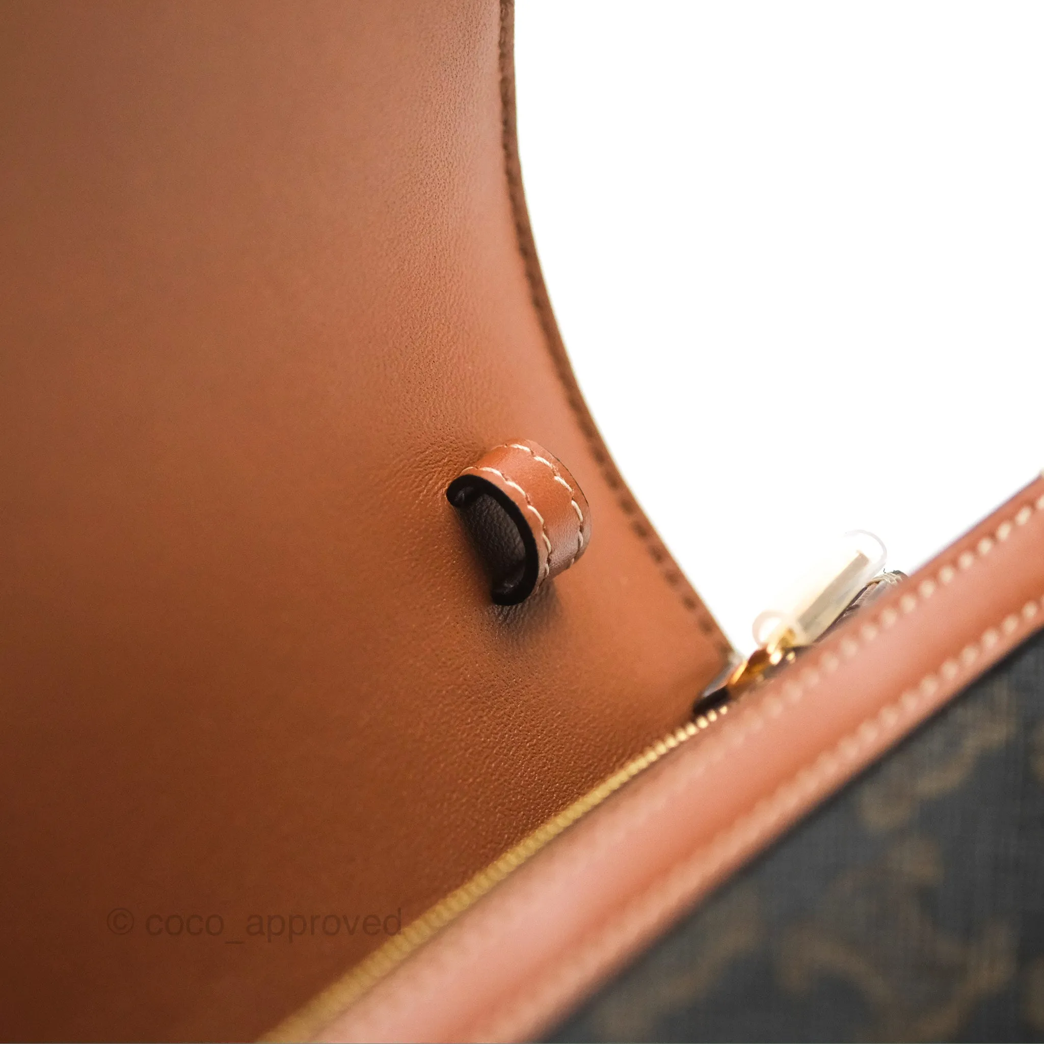Celine Enveloppe Triomphe Bag Triomphe Canvas Tan Calfskin