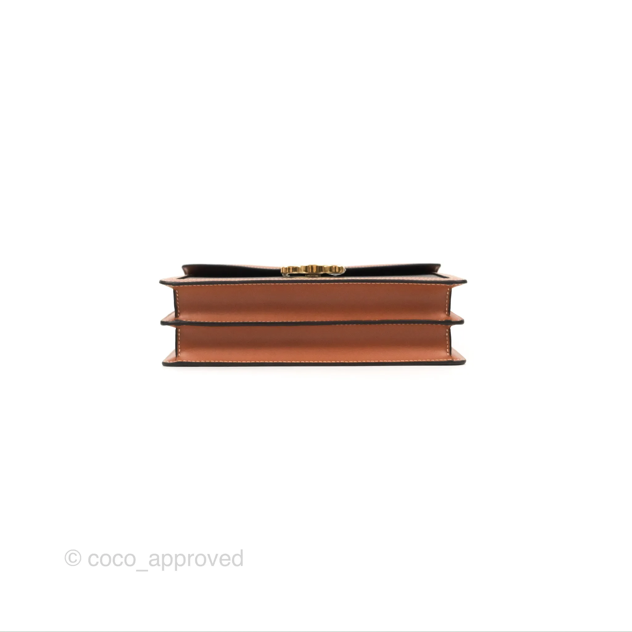 Celine Enveloppe Triomphe Bag Triomphe Canvas Tan Calfskin
