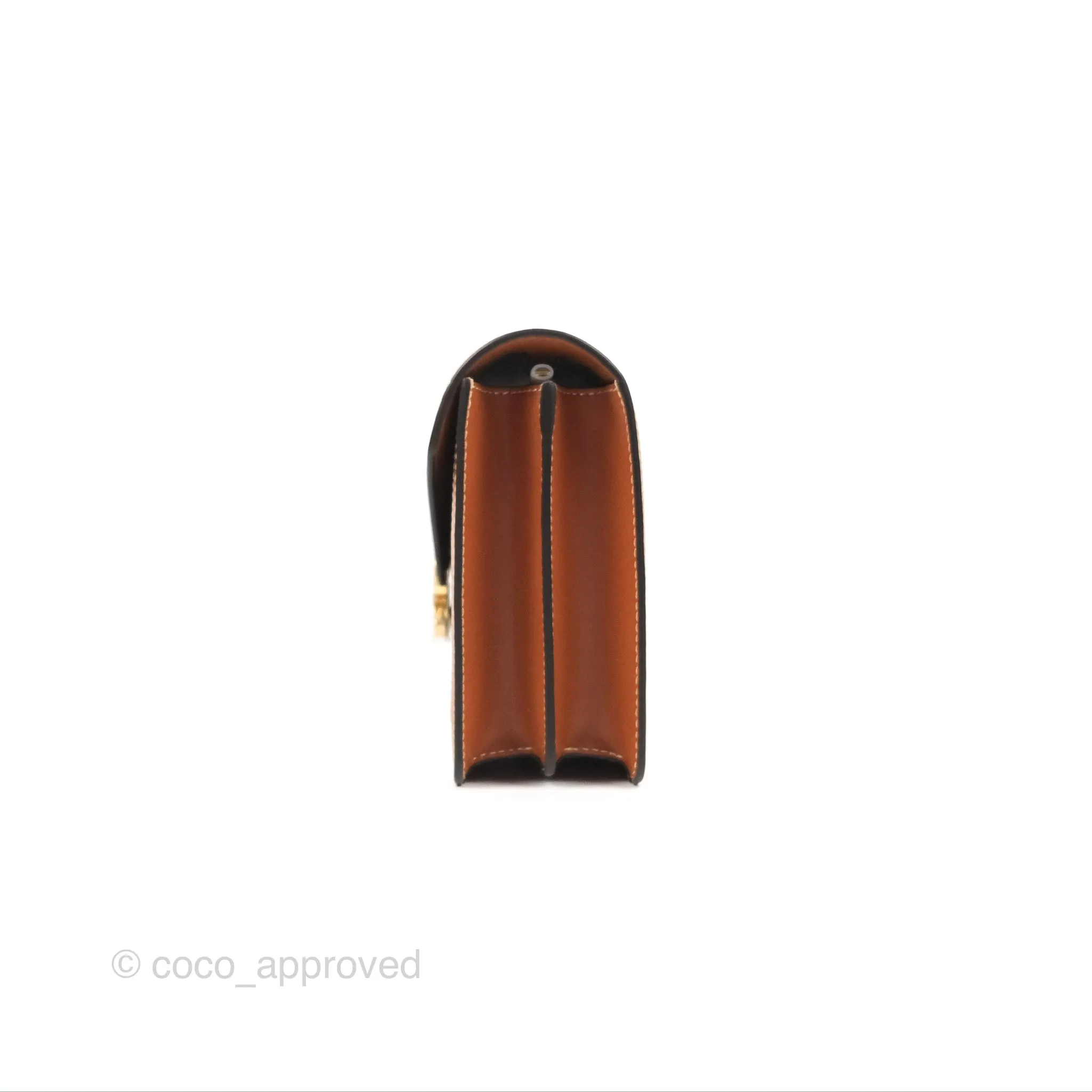 Celine Enveloppe Triomphe Bag Triomphe Canvas Tan Calfskin