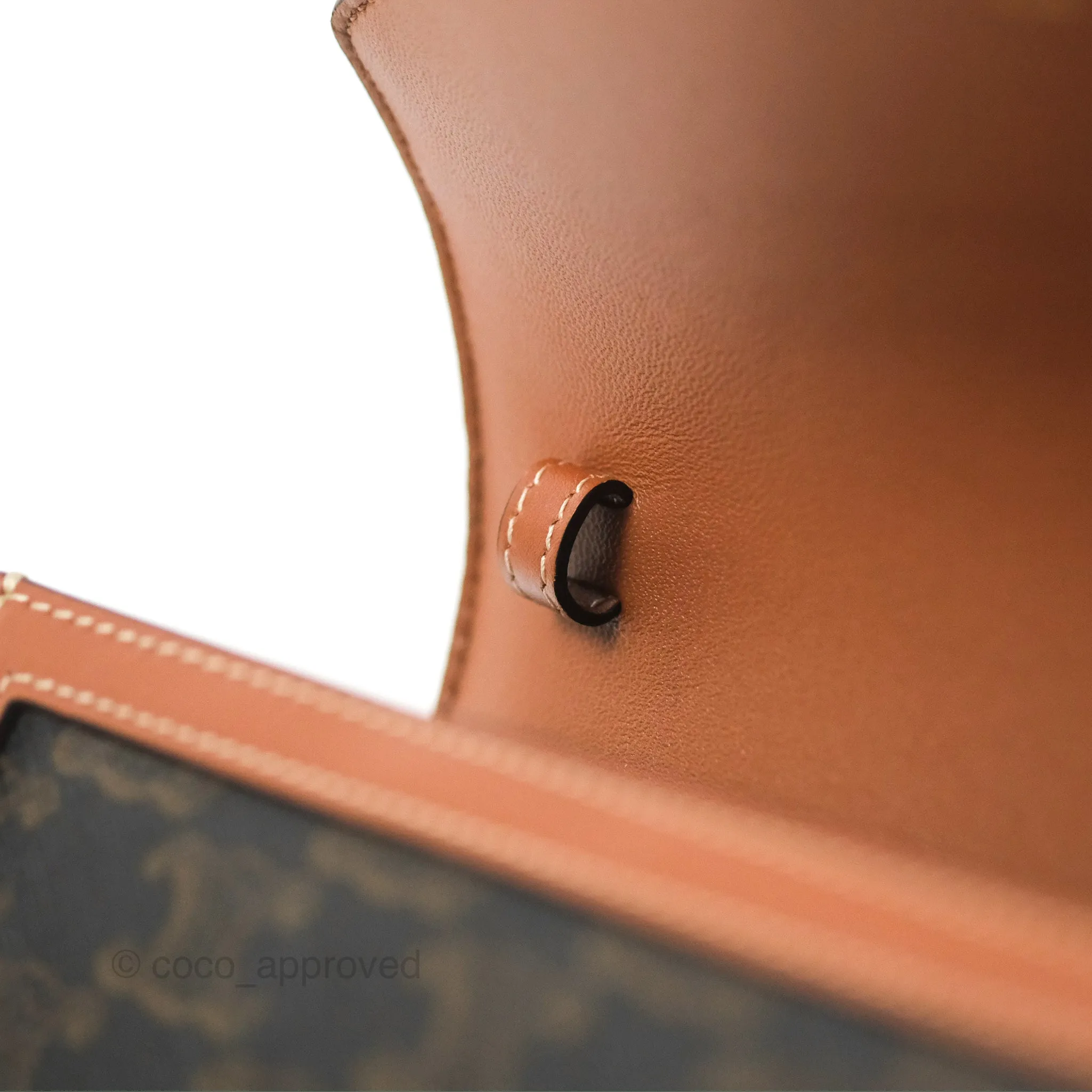 Celine Enveloppe Triomphe Bag Triomphe Canvas Tan Calfskin