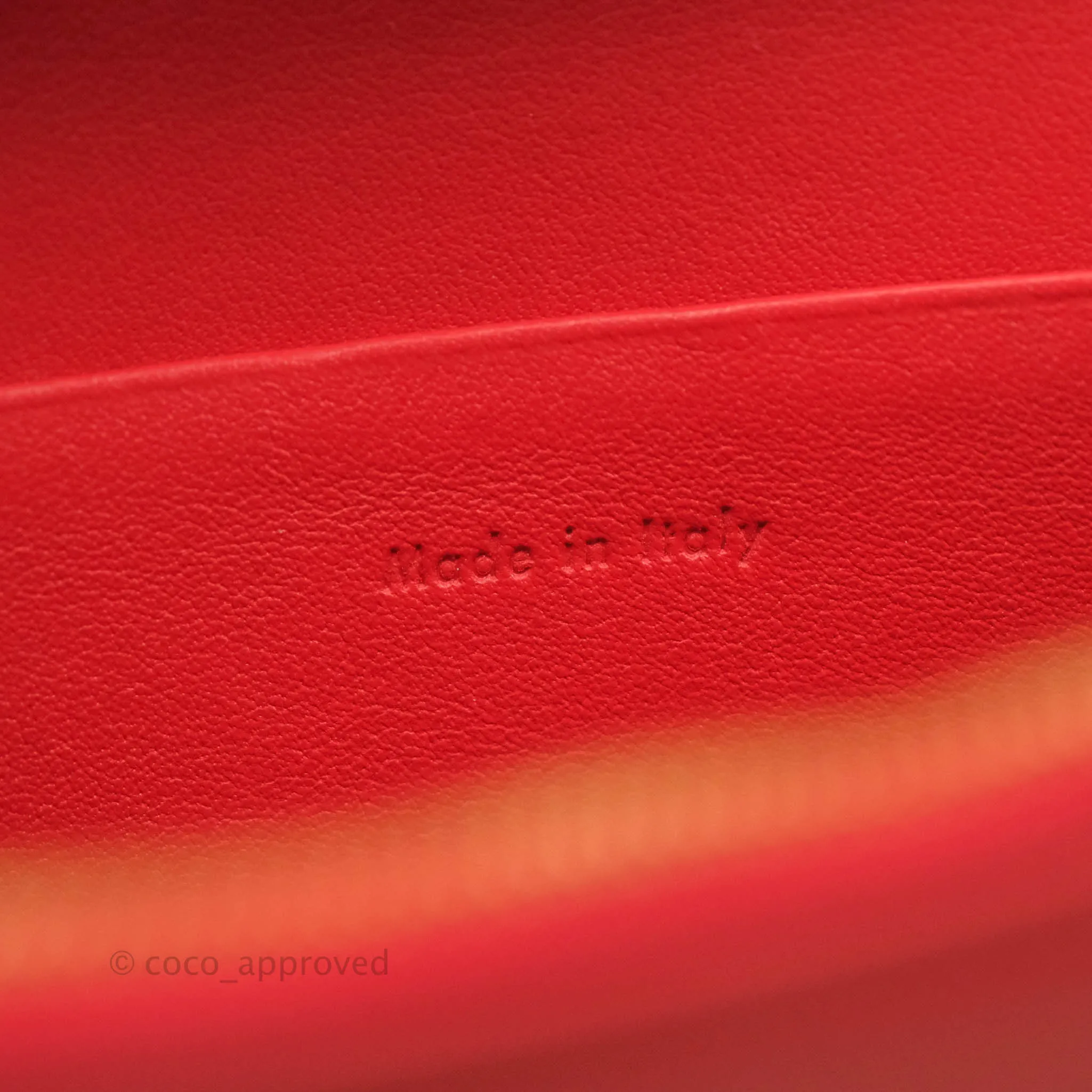Celine Frame Evening Chain Clutch Ivory Red Smooth Lambskin Gold Hardware