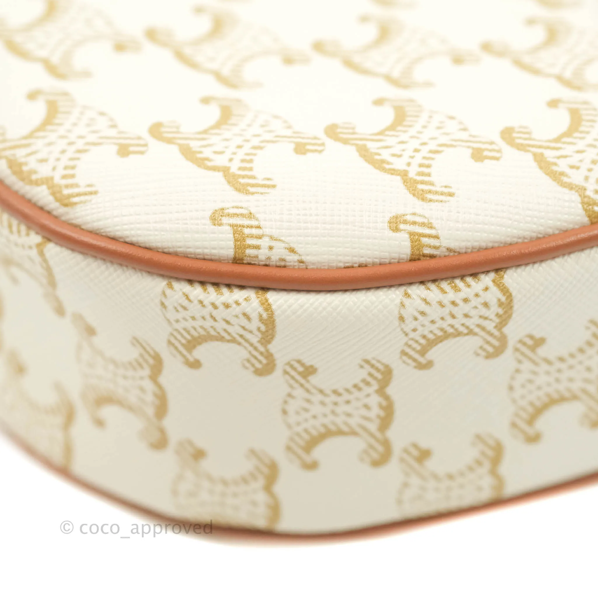 Celine Heart Medium Triomphe White Calfskin