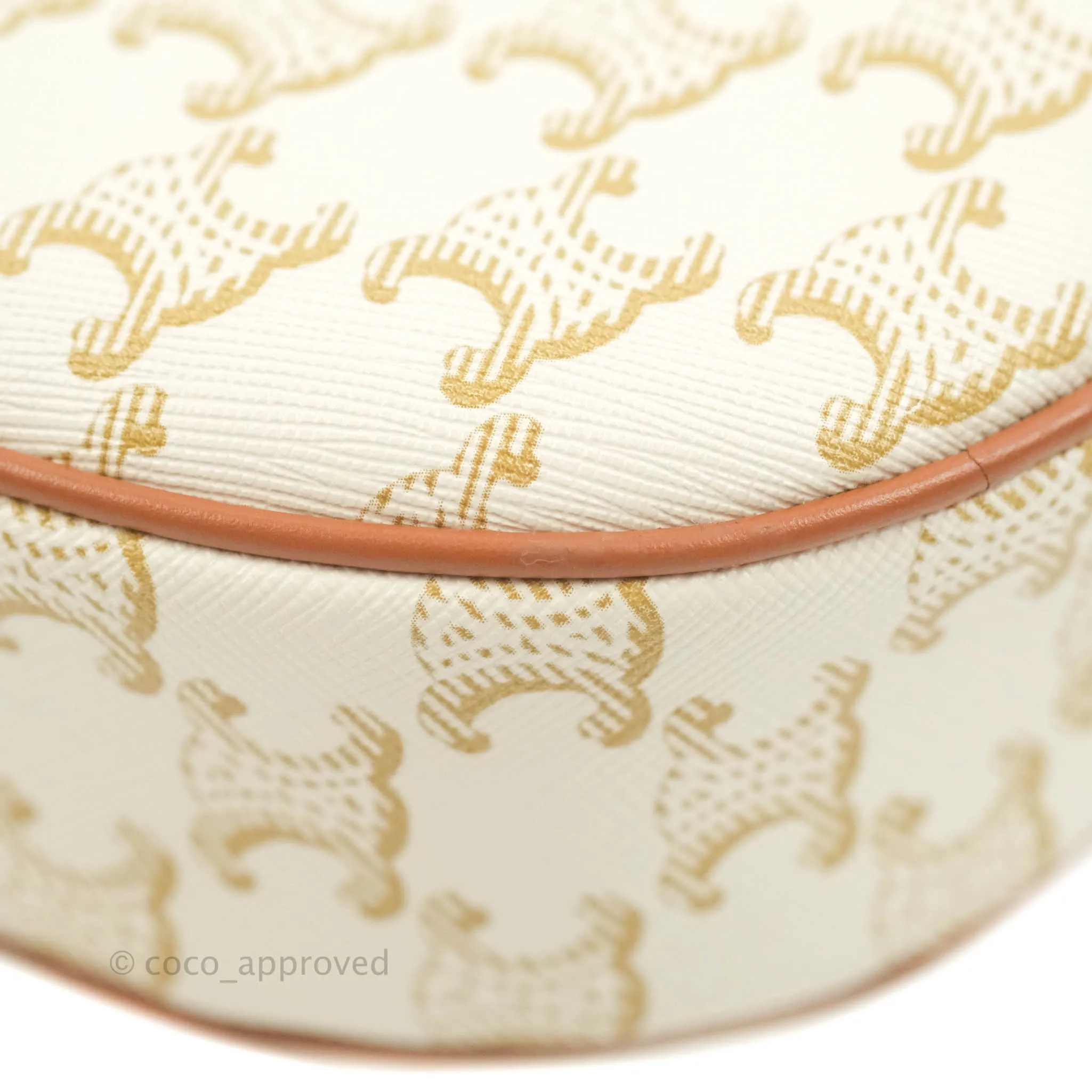 Celine Heart Medium Triomphe White Calfskin