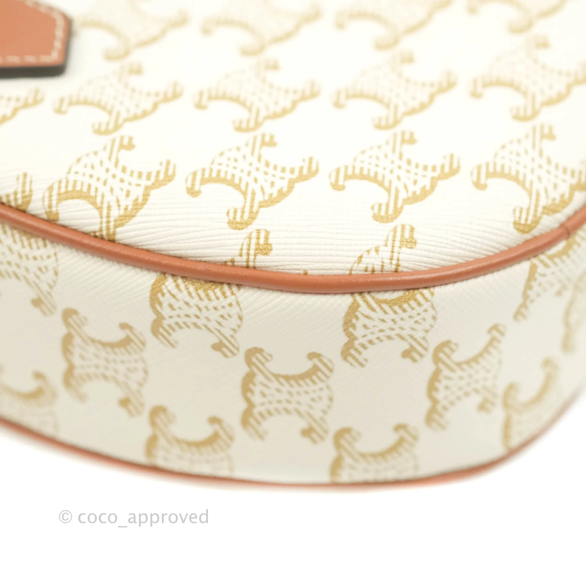Celine Heart Medium Triomphe White Calfskin