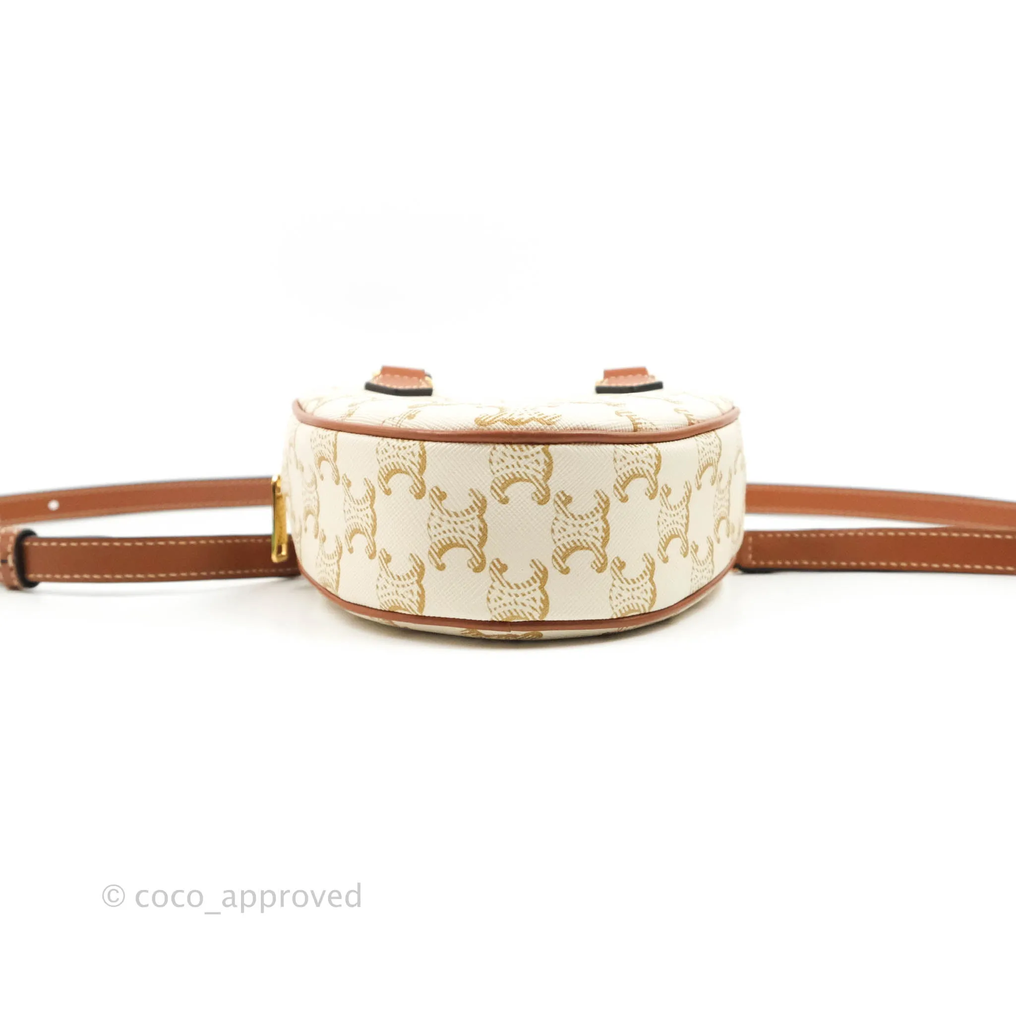 Celine Heart Medium Triomphe White Calfskin