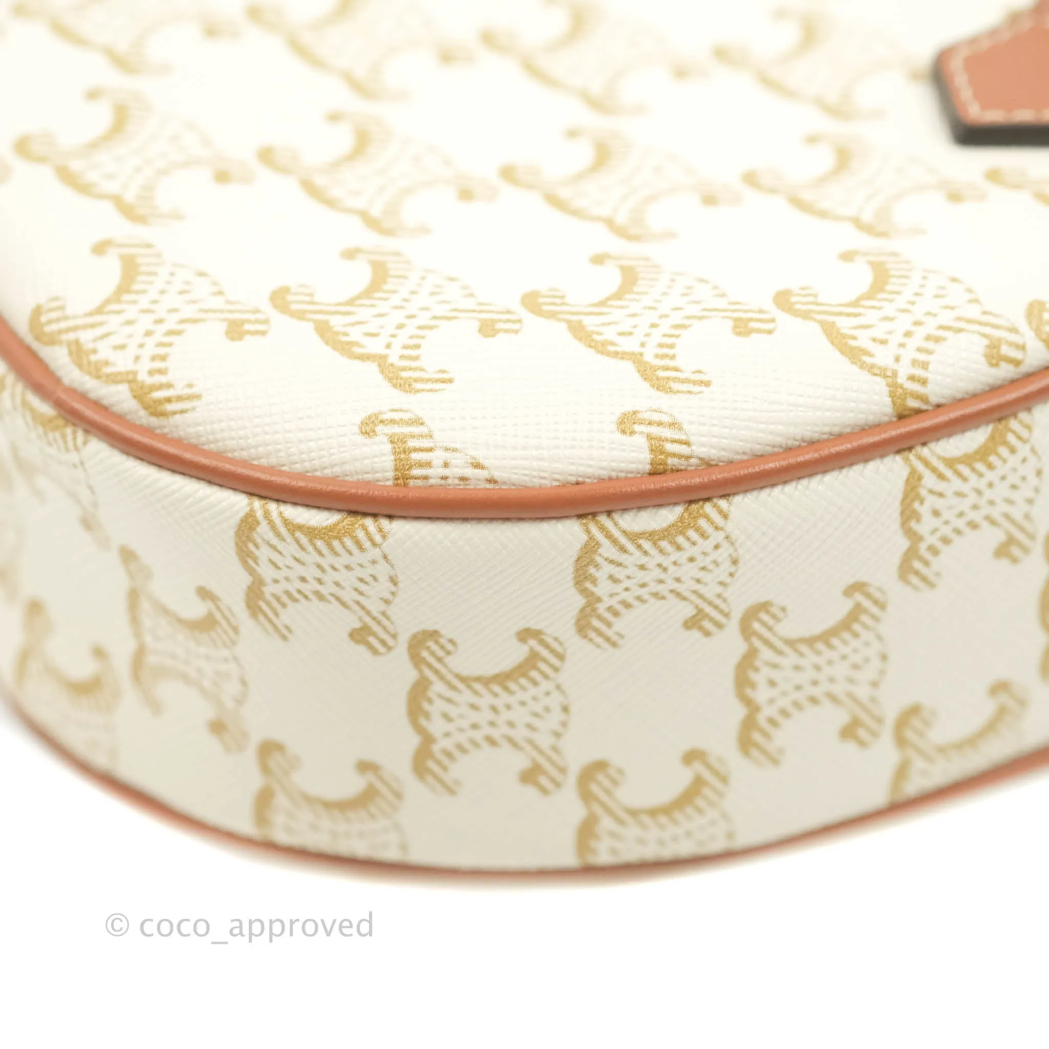 Celine Heart Medium Triomphe White Calfskin