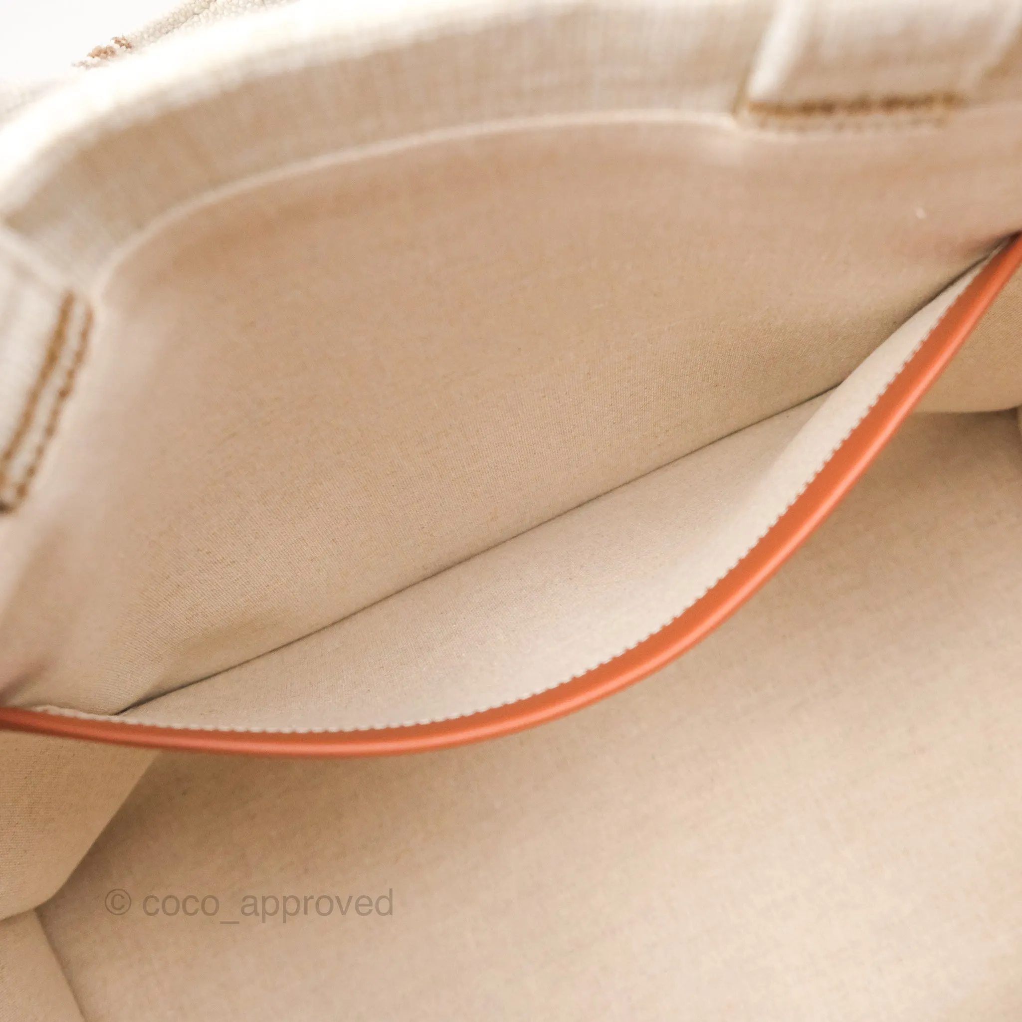 Celine Large Cabas Thais In Striped Textile Tobacco/Tan